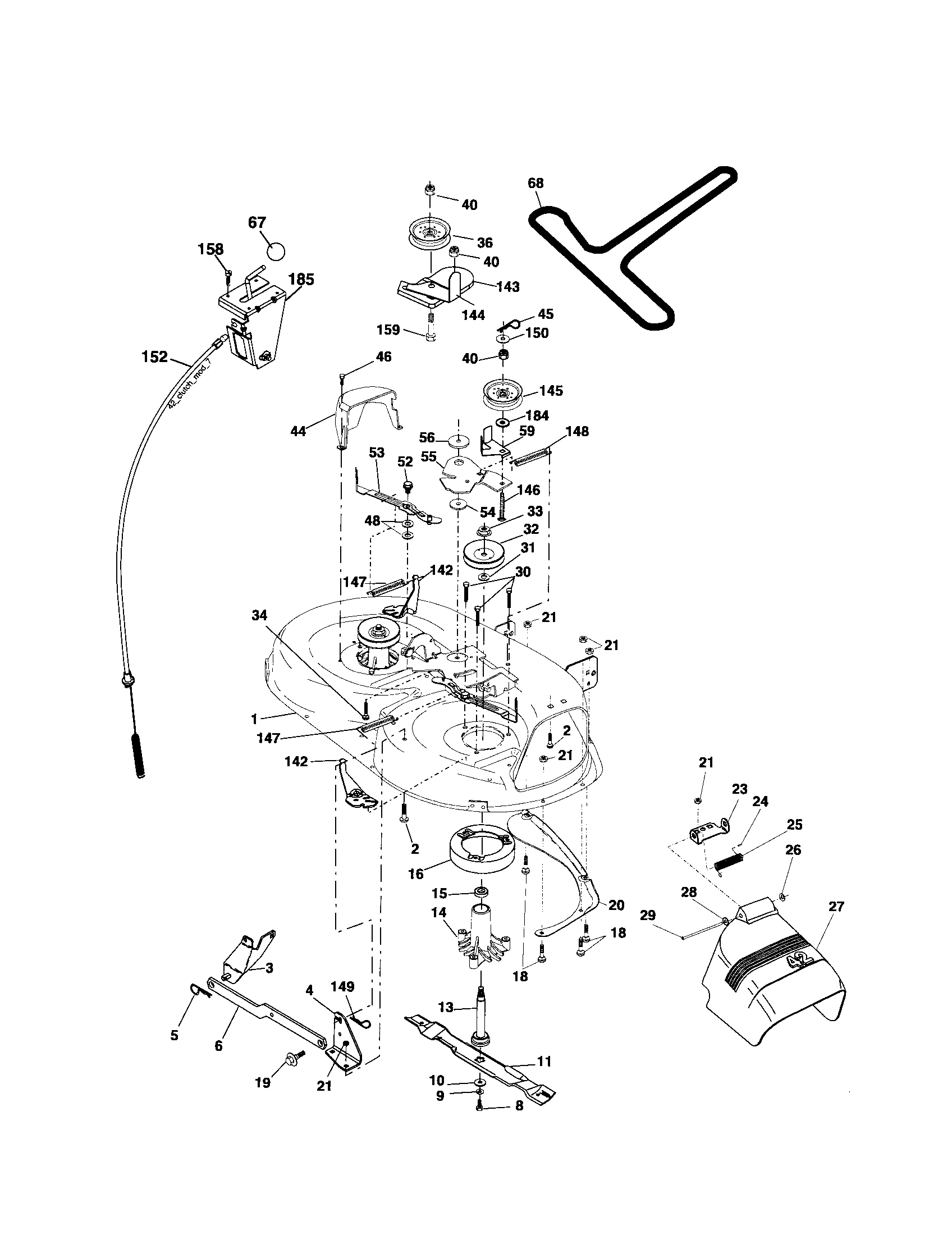 Poulan 96012000403 mower deck diagram