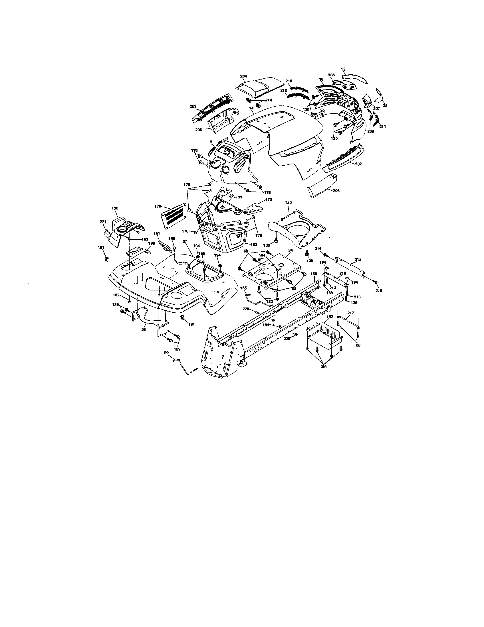 Husqvarna LOGTH2448T chassis and enclosures diagram