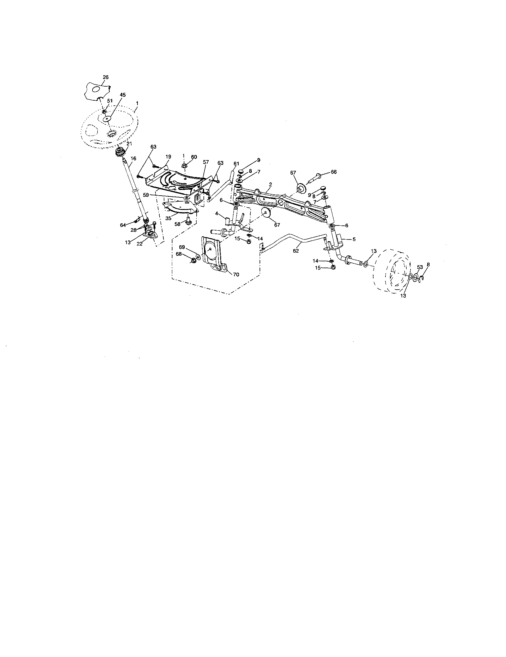Husqvarna LOGTH2448T steering assembly diagram