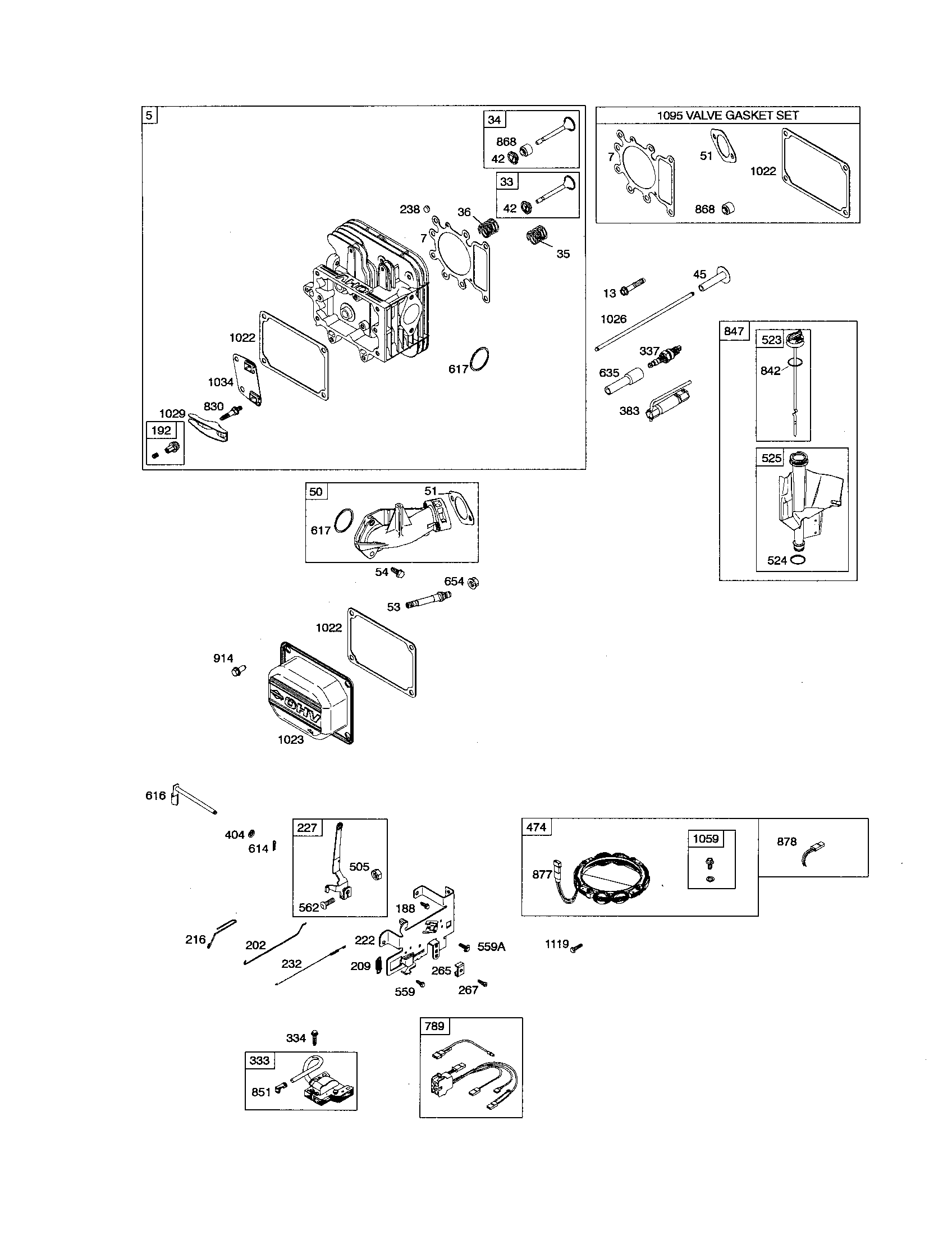 Craftsman 917256780 head cylinder/dipstick/alternator diagram