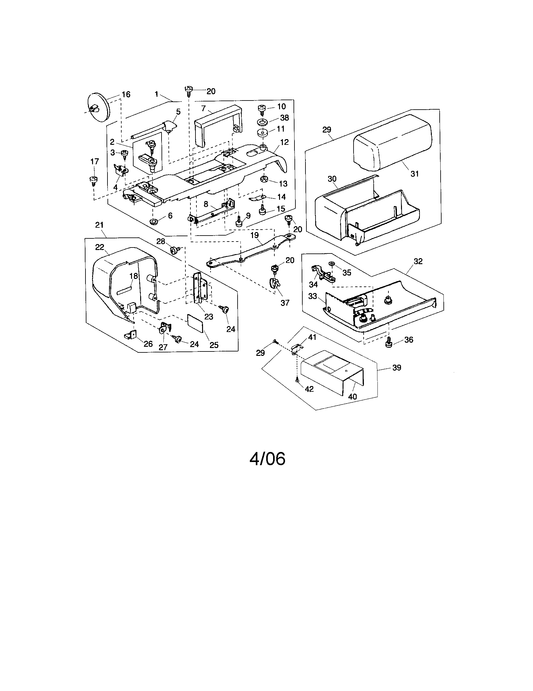 Kenmore 38519110600 top cover/extension table diagram