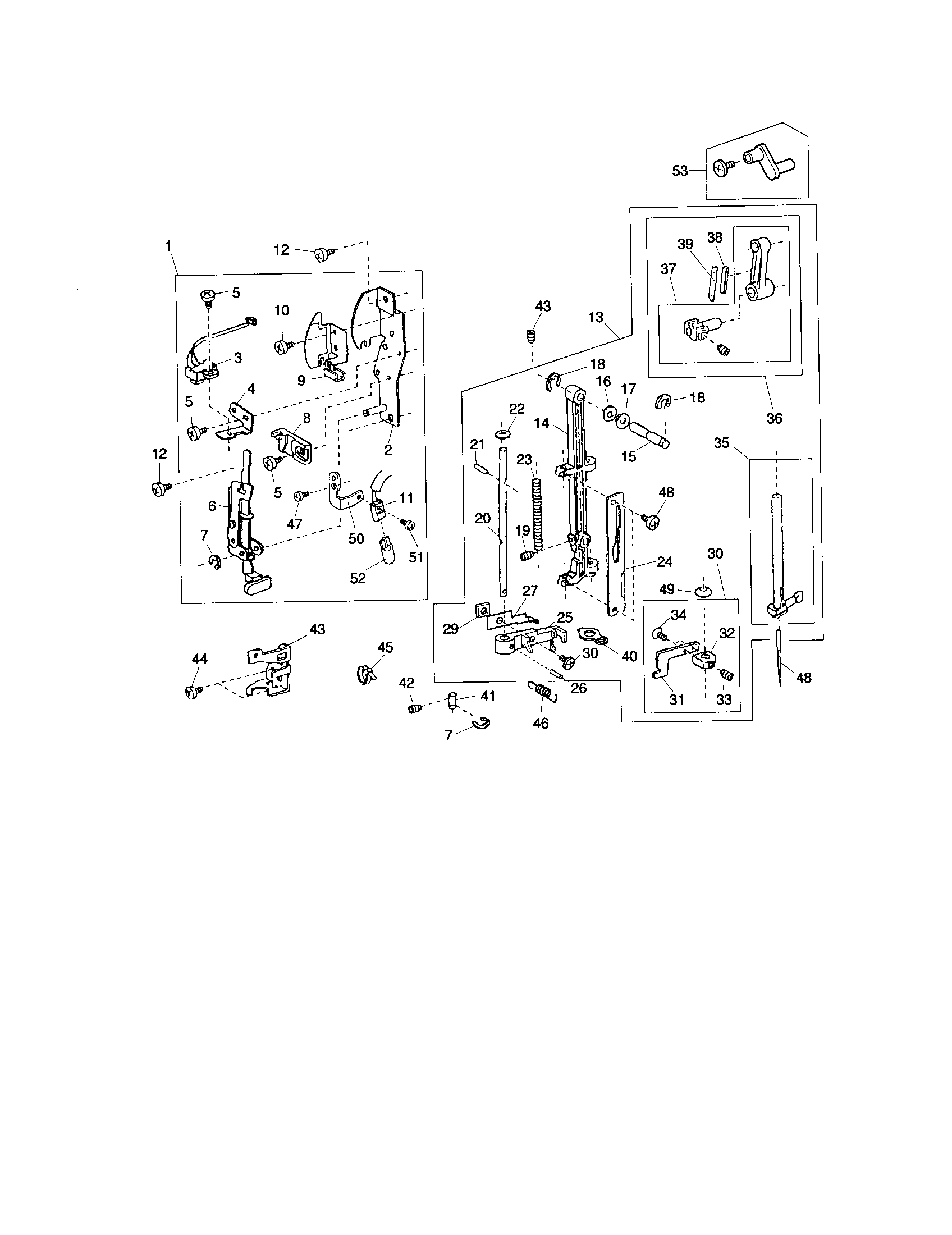 Kenmore 38519110600 front plate/needle bar supporter diagram