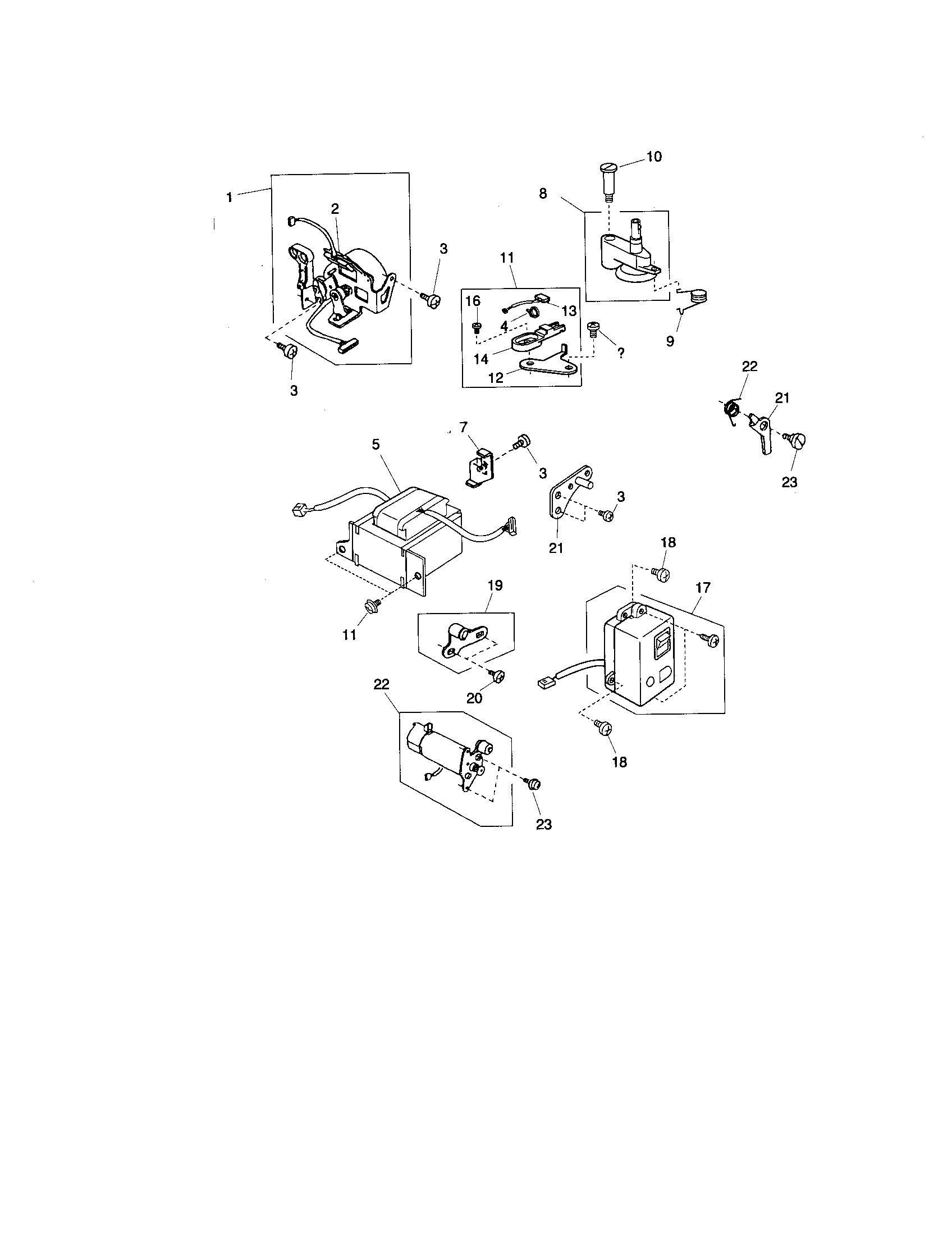 Kenmore 38519110600 stepping motor/transformer/bobbin diagram