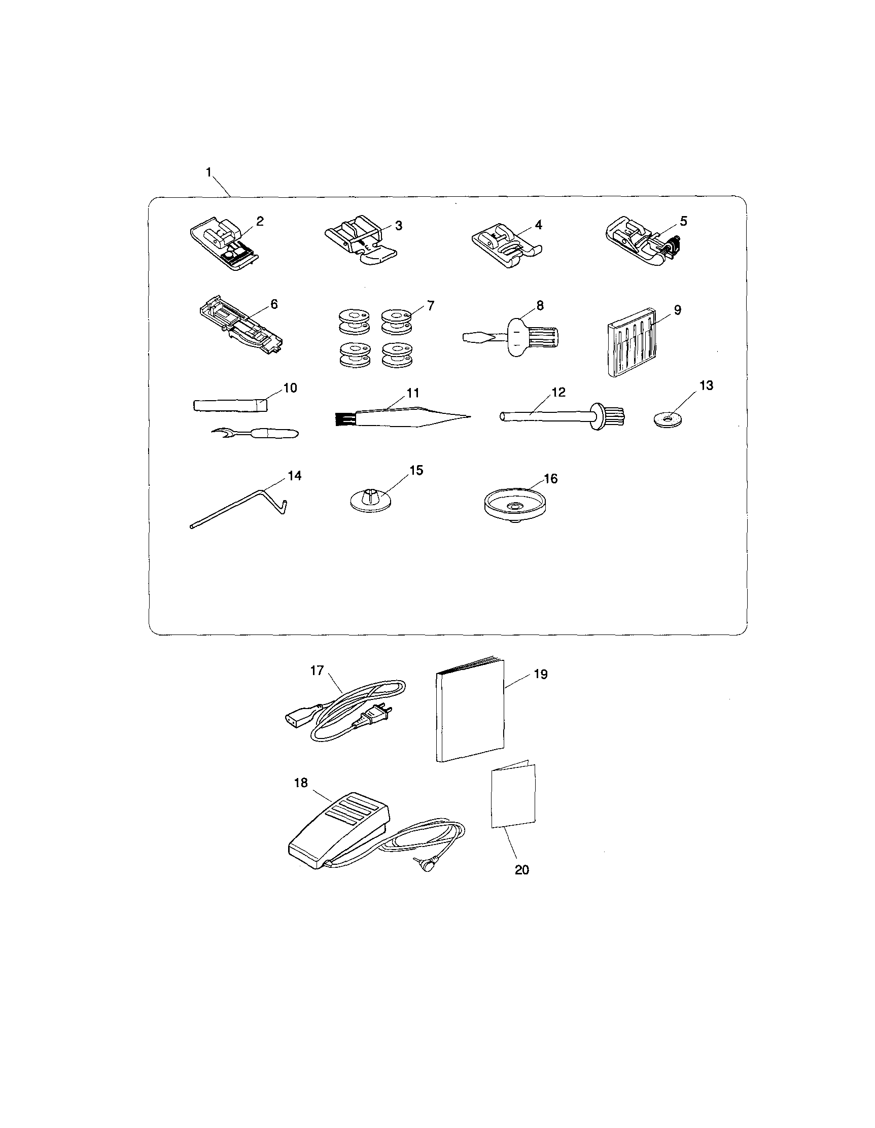 Kenmore 38519110600 accessory set diagram