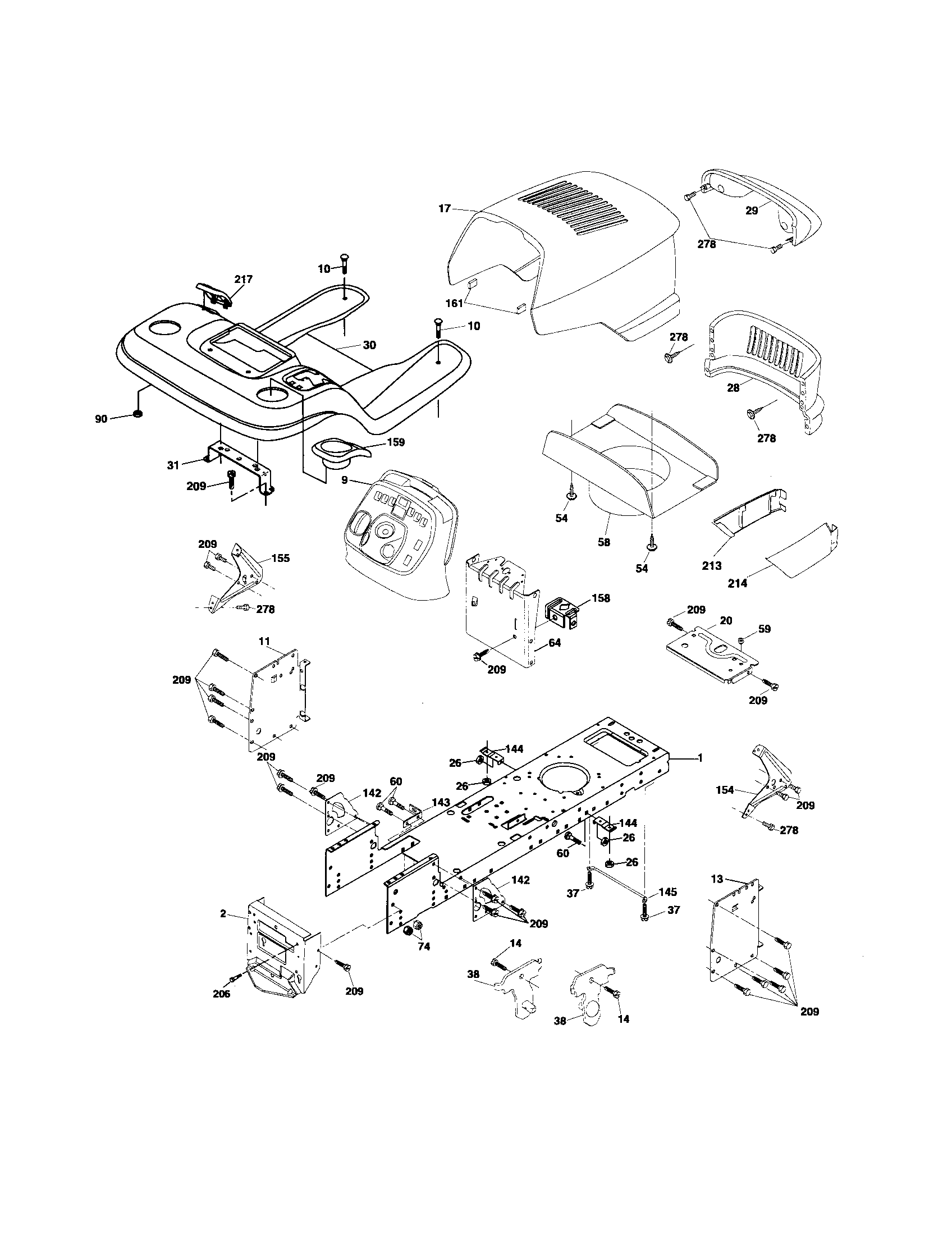 Poulan 96012003000 chassis diagram