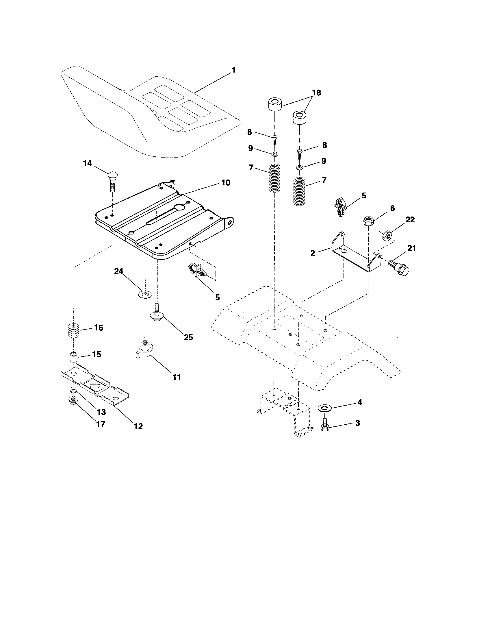 Poulan 96012003000 seat assembly diagram