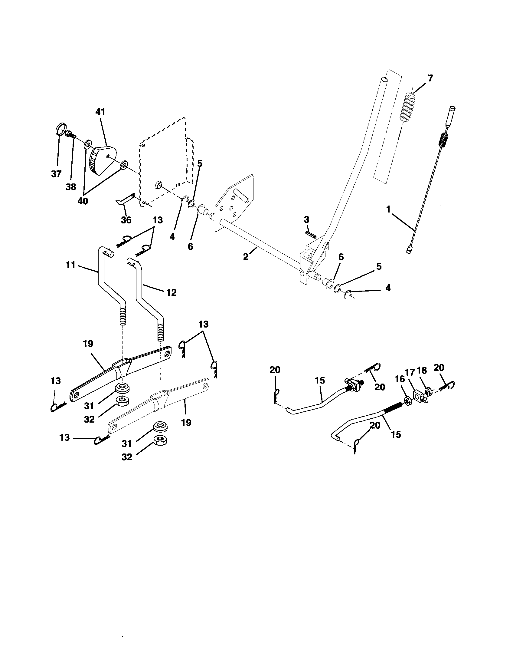 Poulan 96012003000 mower lift diagram