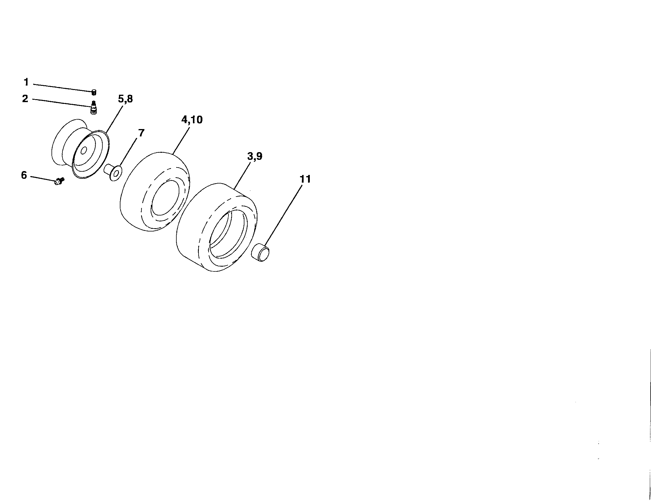 Poulan 96012003000 wheels and tires diagram
