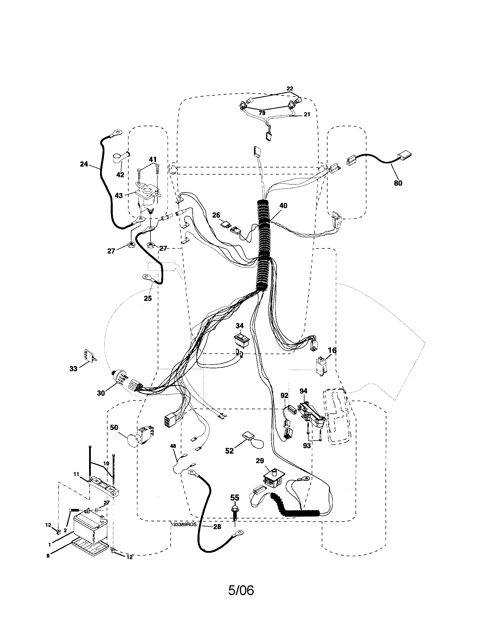 Poulan 96012000700 electrical diagram