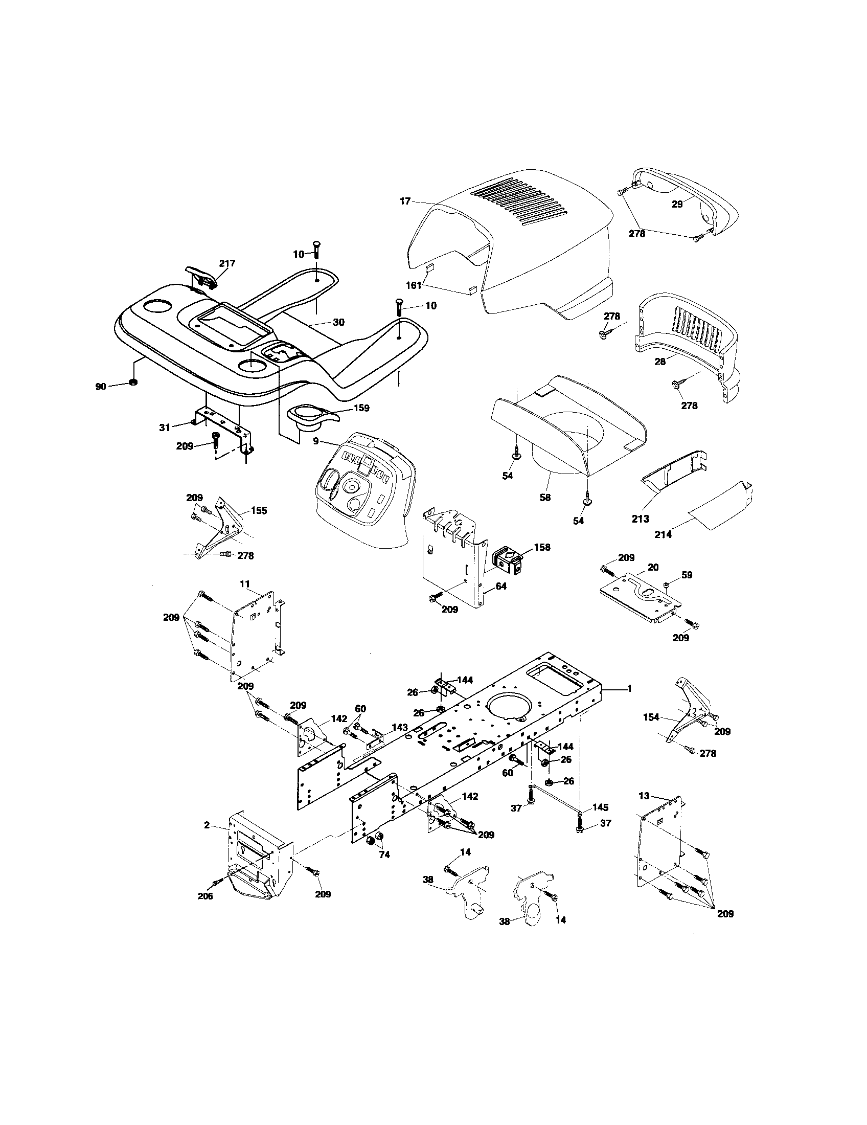 Poulan 96012000700 chassis diagram