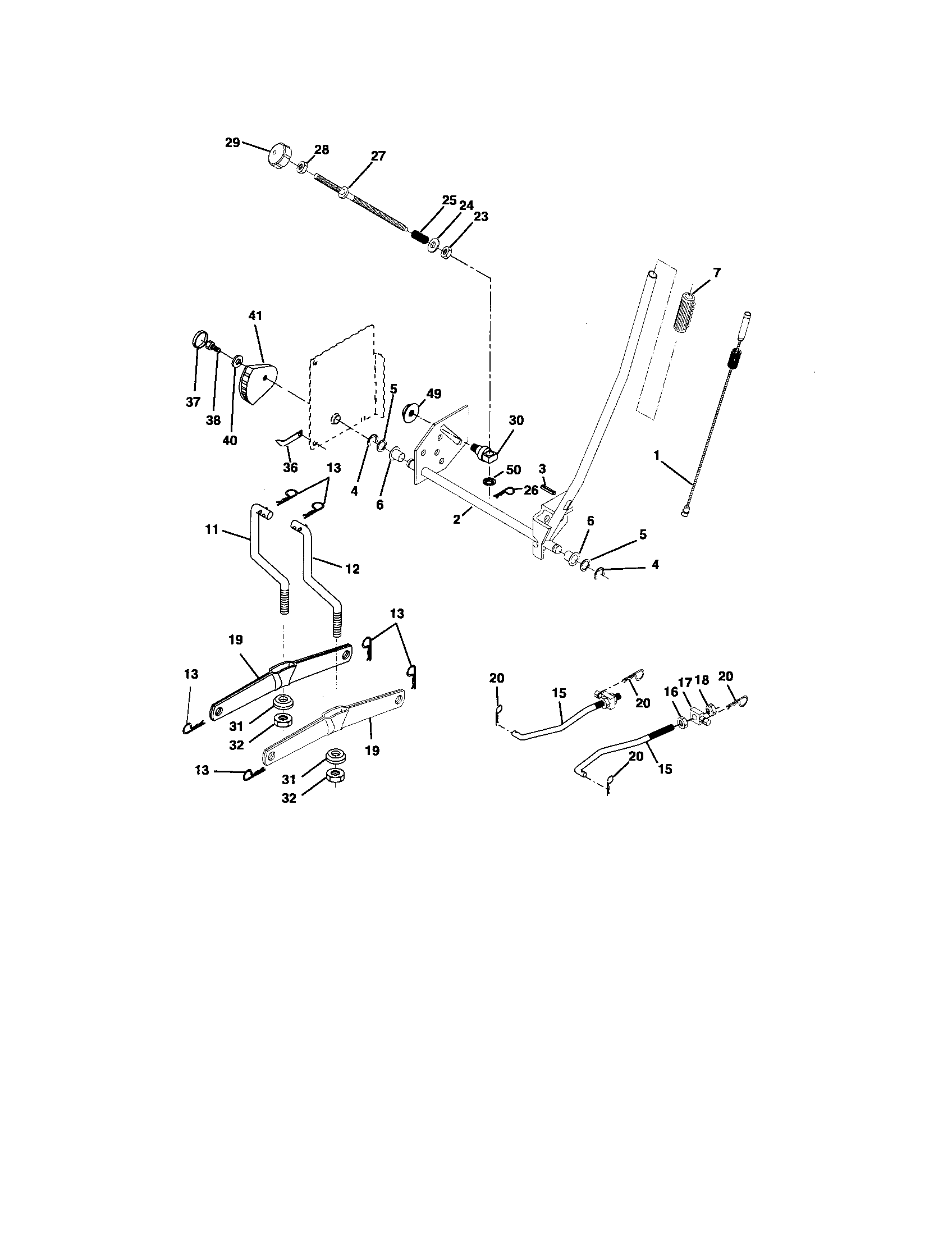 Poulan 96012000700 mower lift diagram