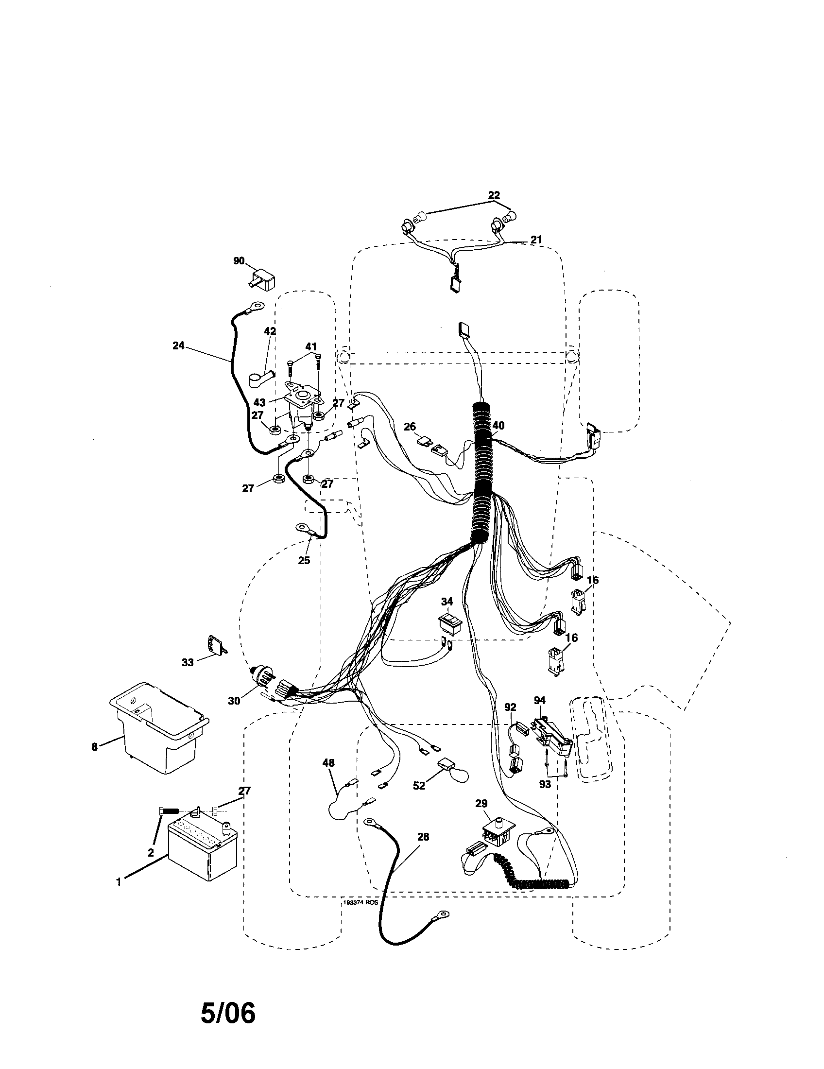 Poulan 96012001102 electrical diagram