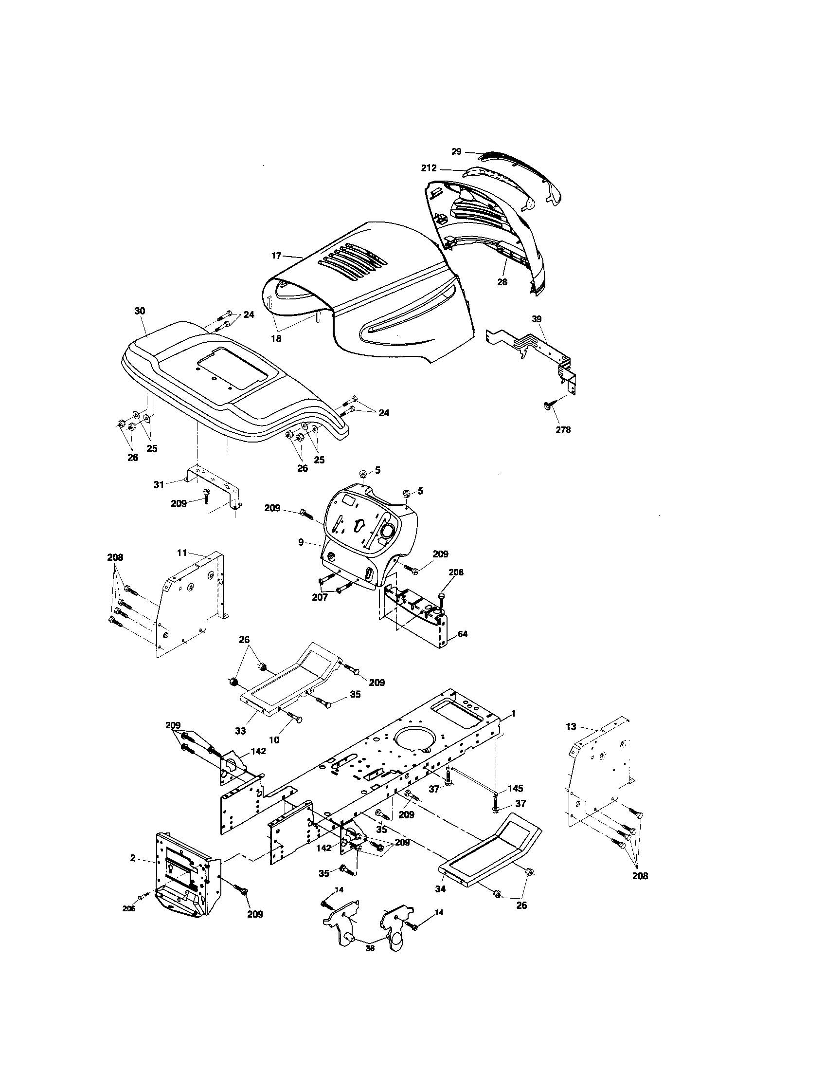 Poulan 96012001102 chassis and enclosures diagram