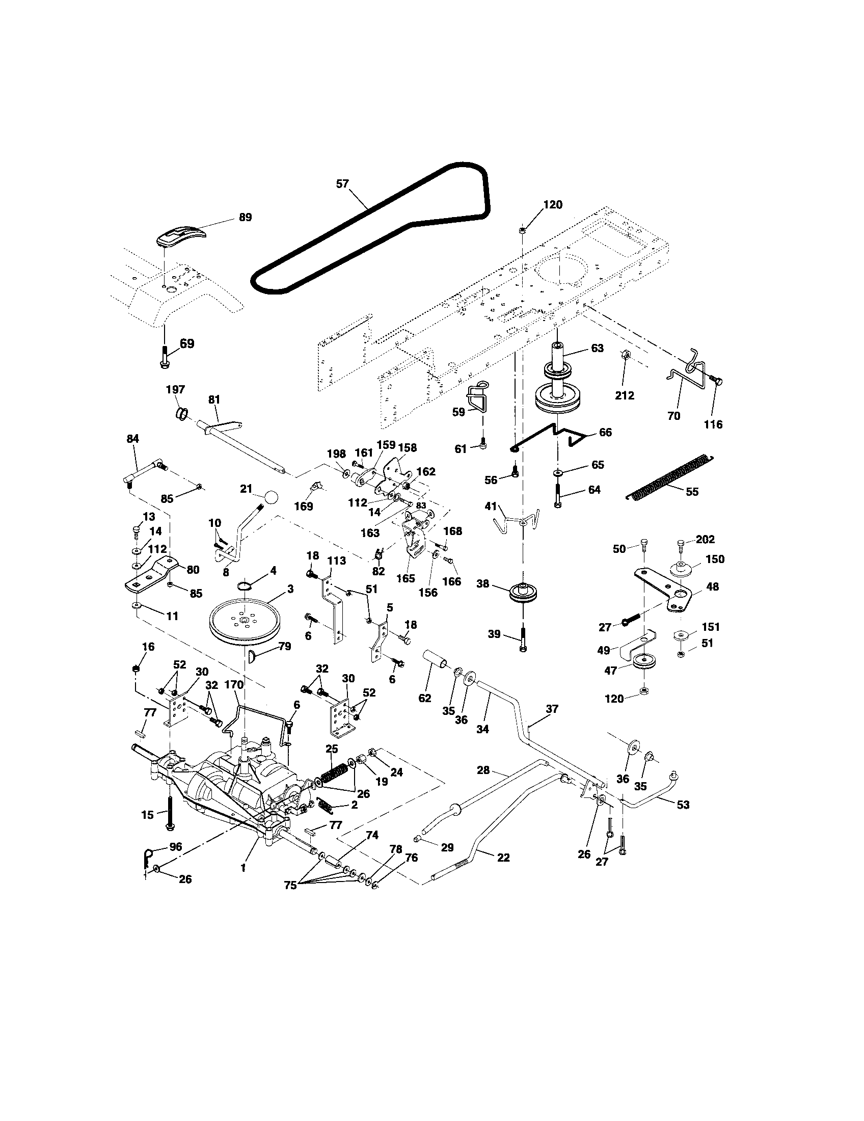 Poulan 96012001102 drive diagram