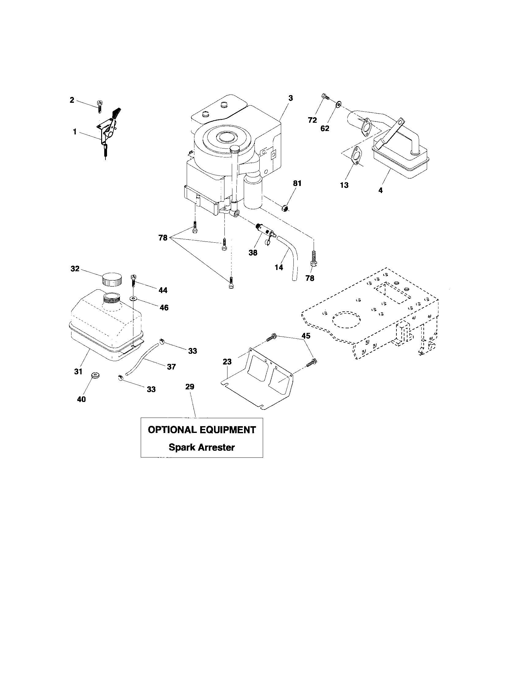 Poulan 96012001102 engine diagram