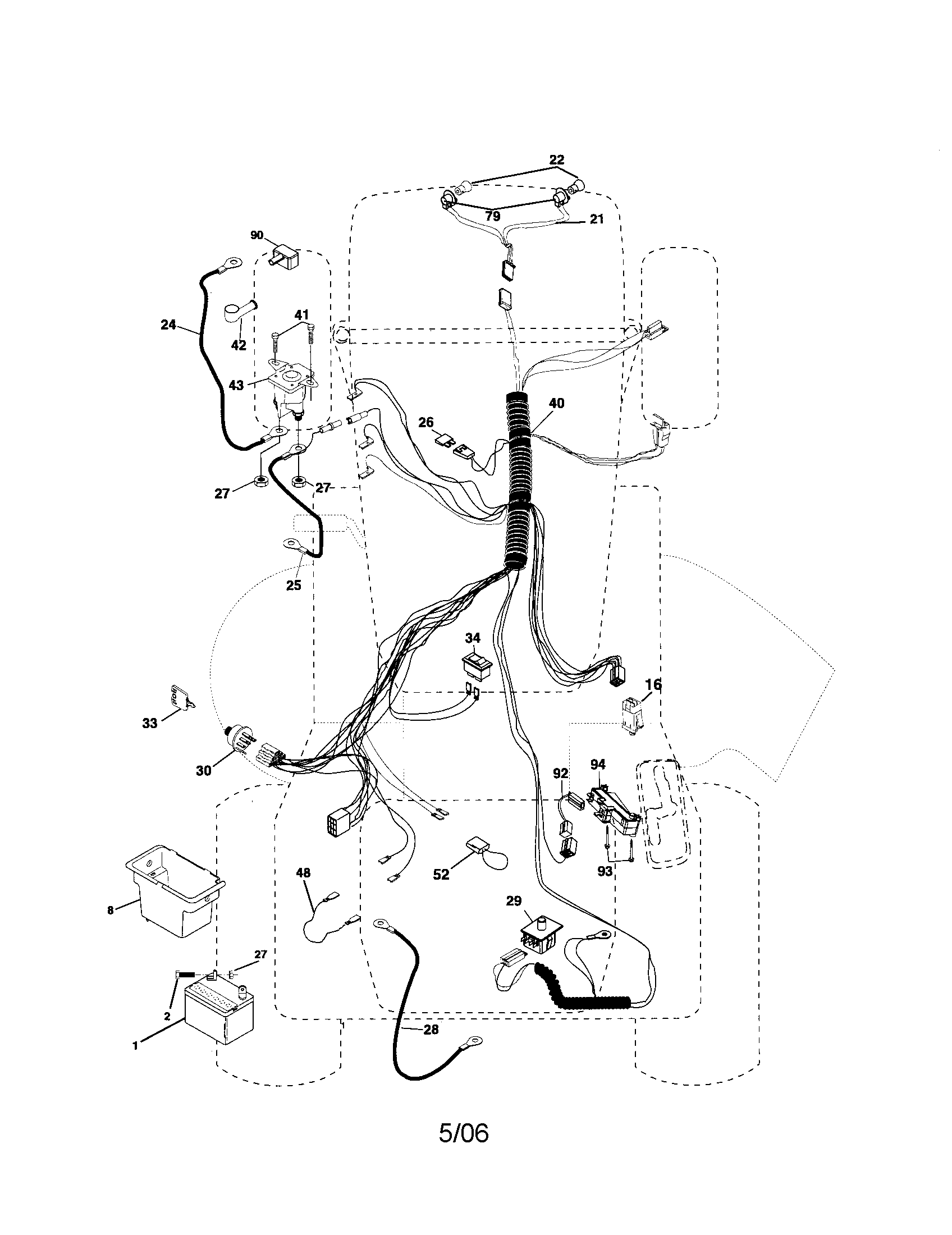 Poulan PK1942YT electrical diagram