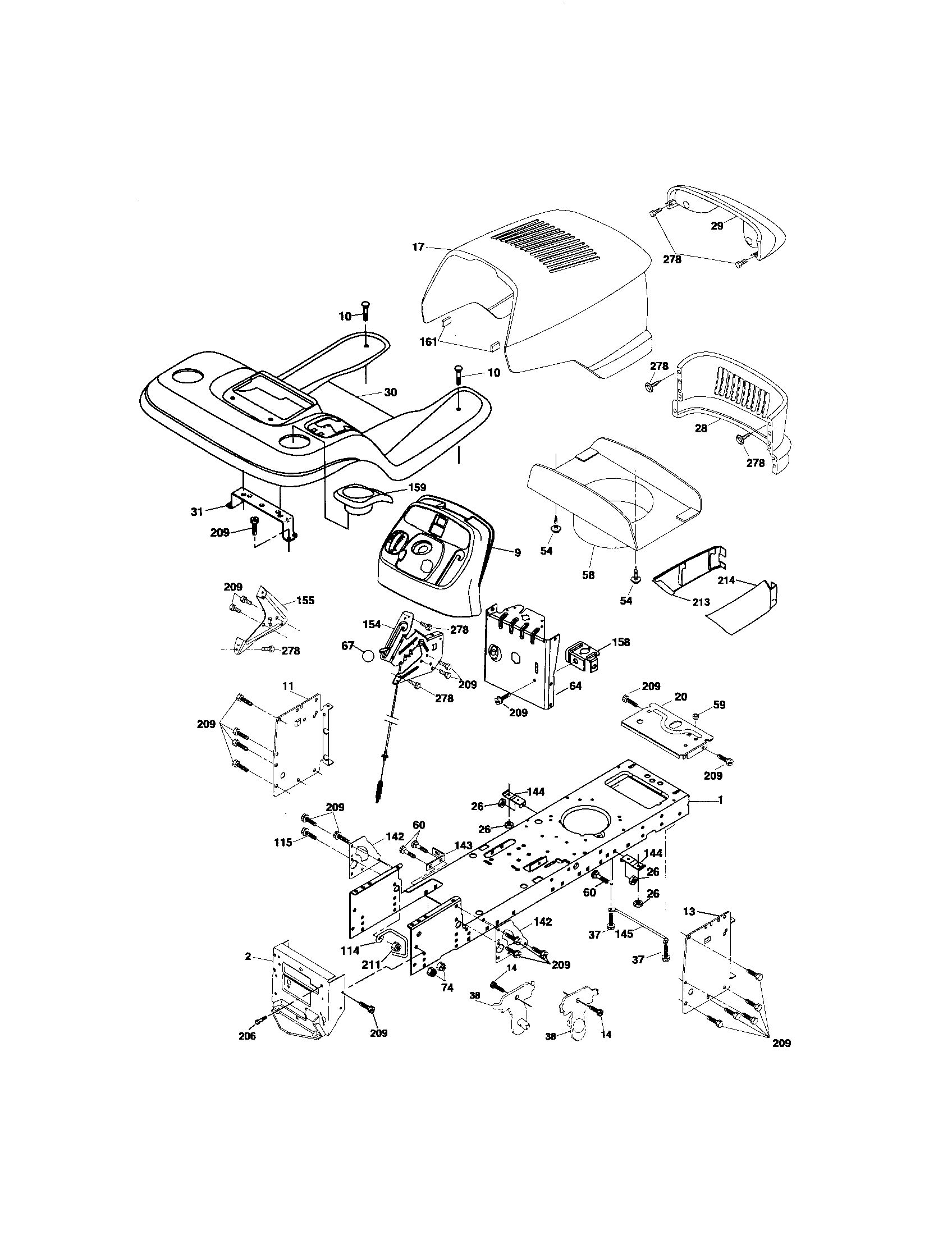 Poulan PK1942YT chassis diagram