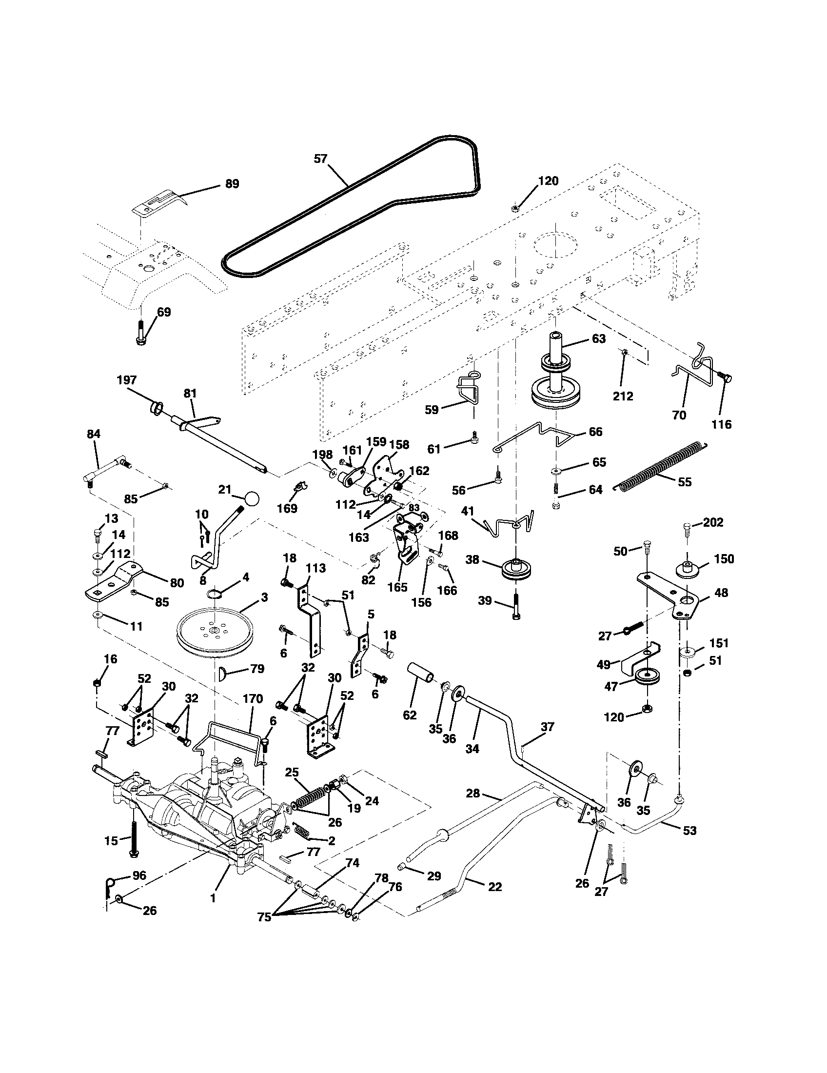 Poulan PK1942YT drive diagram