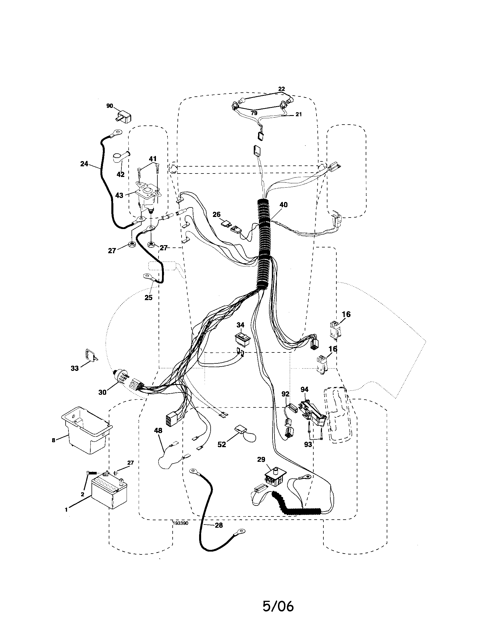 Poulan 96012001800 electrical diagram
