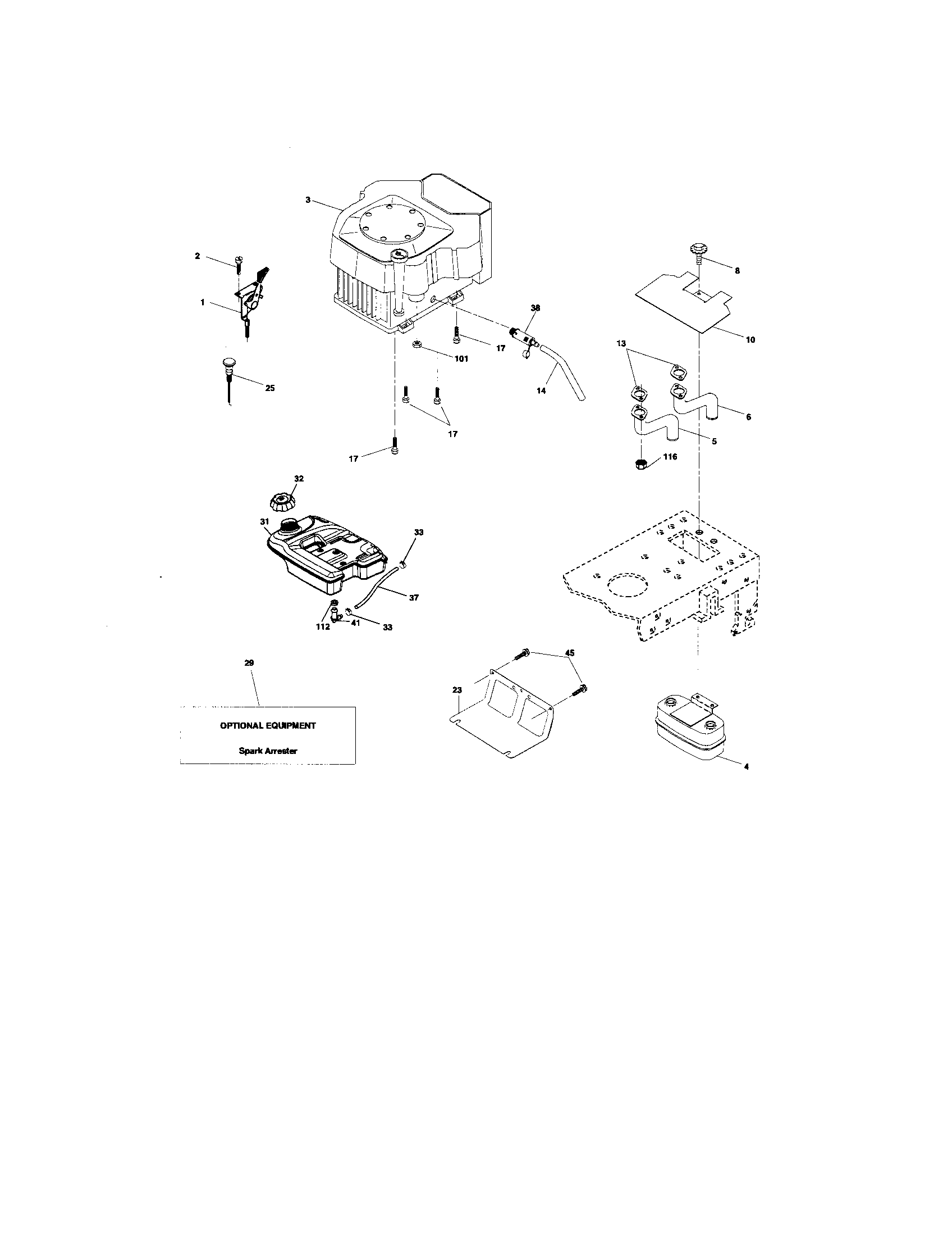 Poulan PK23H48YT engine diagram