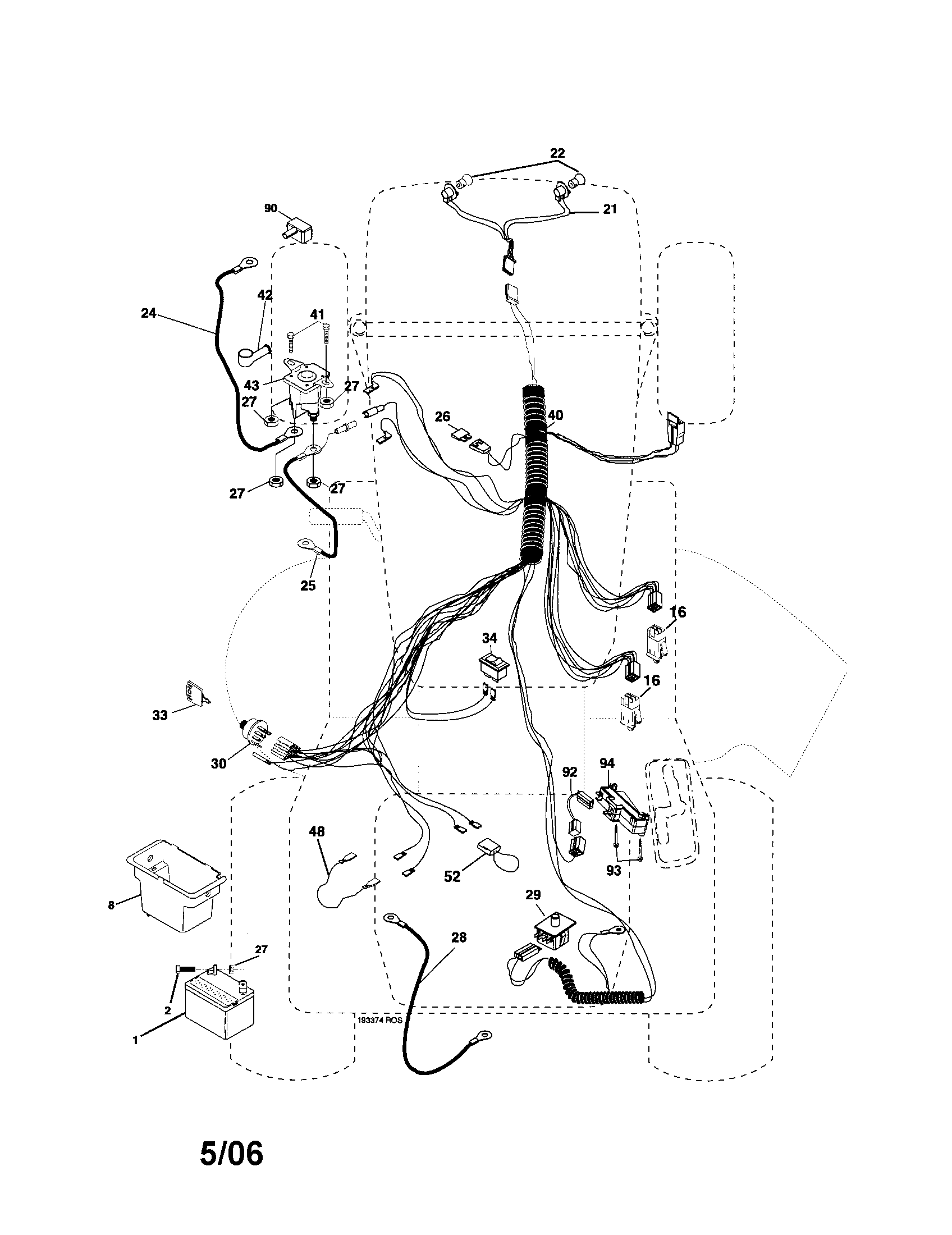 Poulan 96012002700 electrical diagram