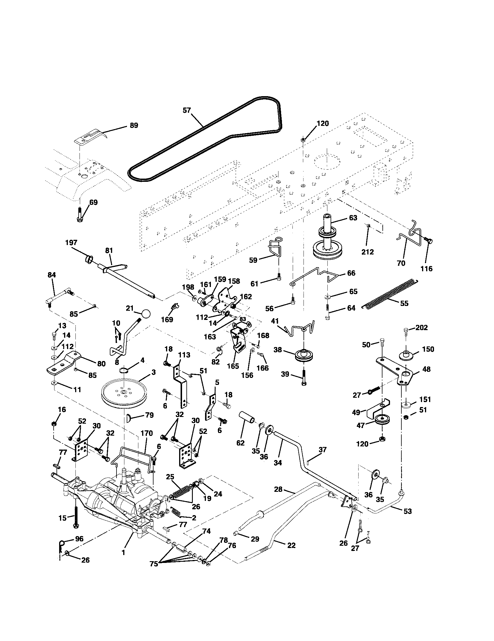 Poulan 96012002700 drive diagram