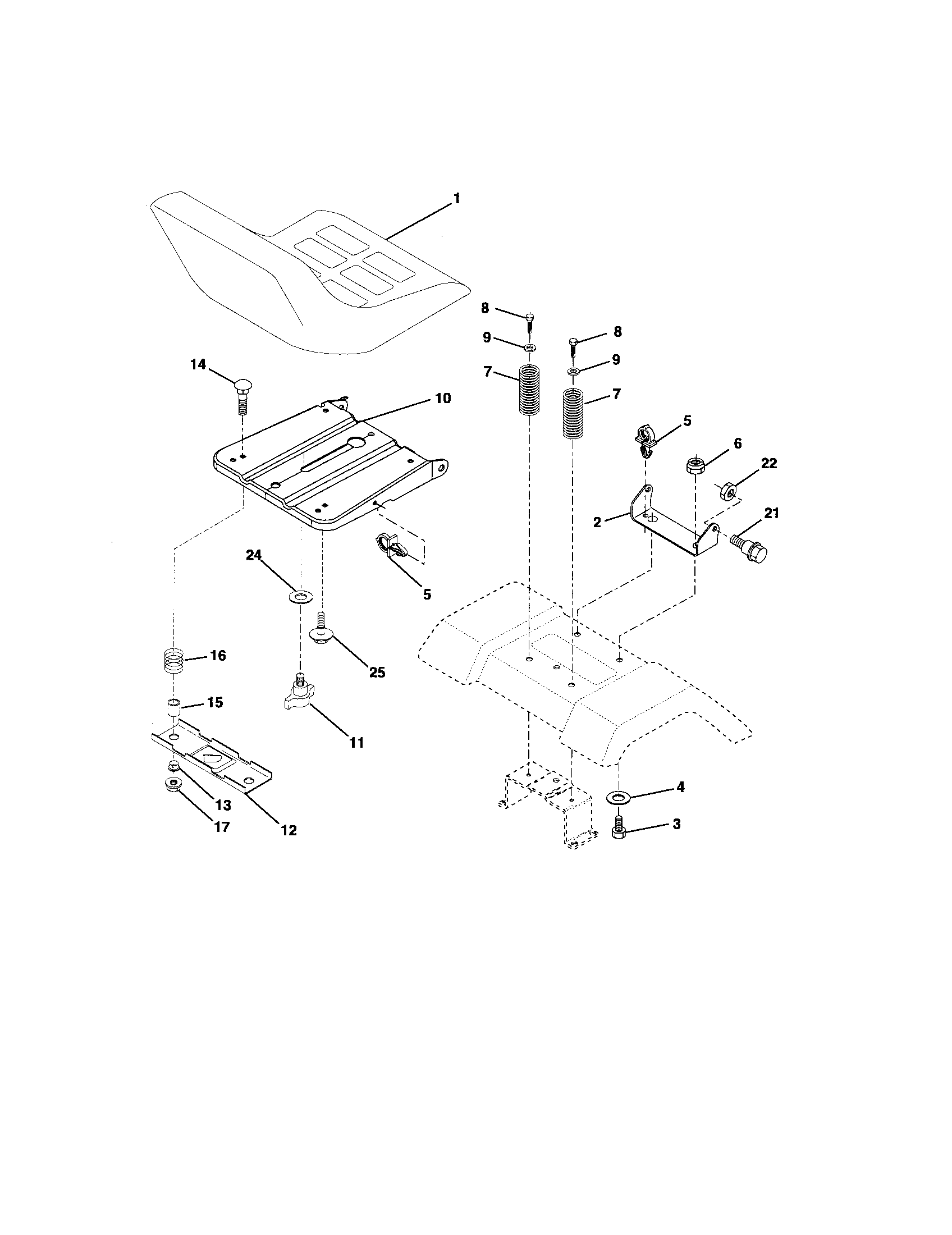 Poulan 96012002700 seat assembly diagram