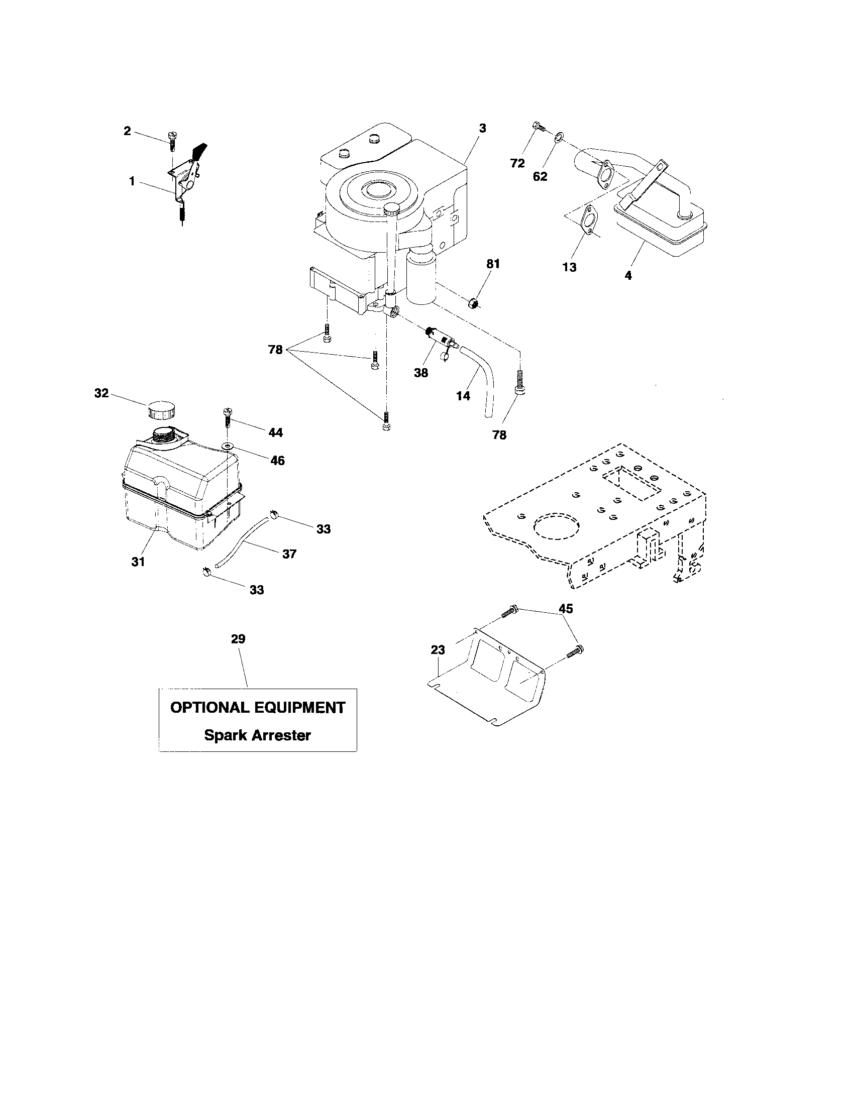 Poulan BB185H42LT engine diagram