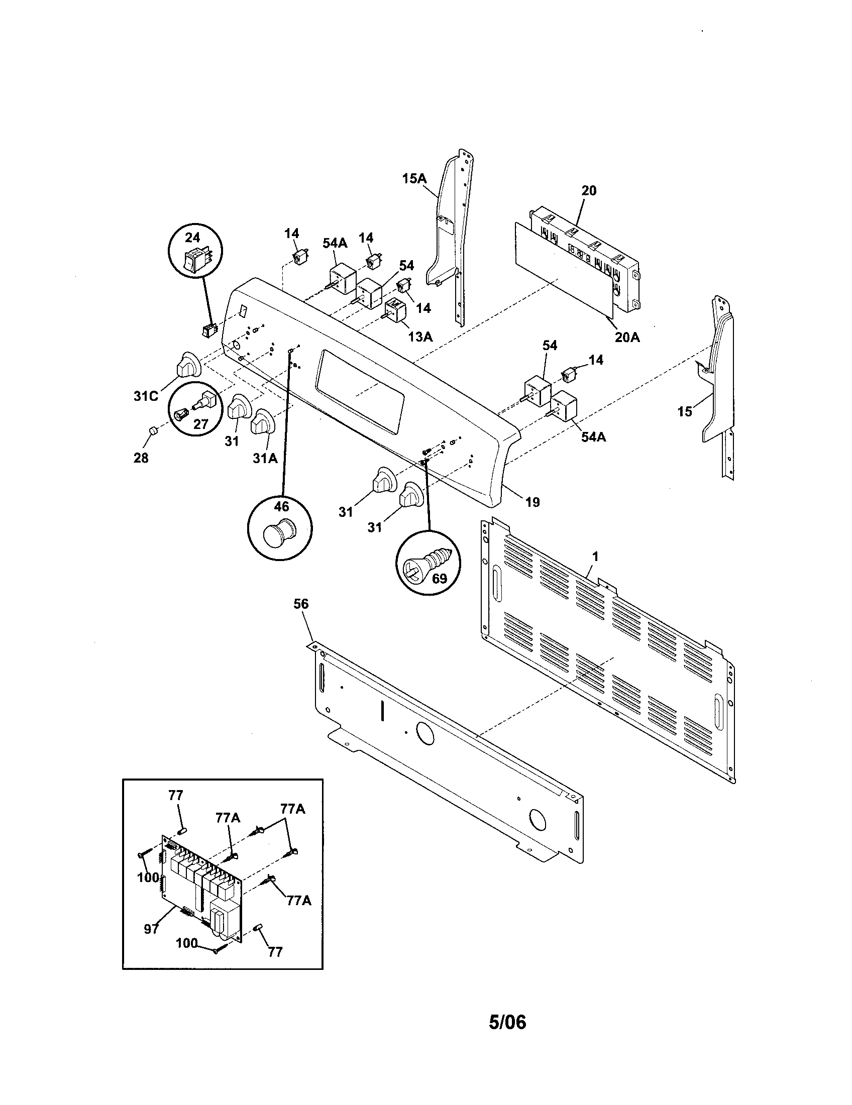 Kenmore 79094219403 backguard diagram