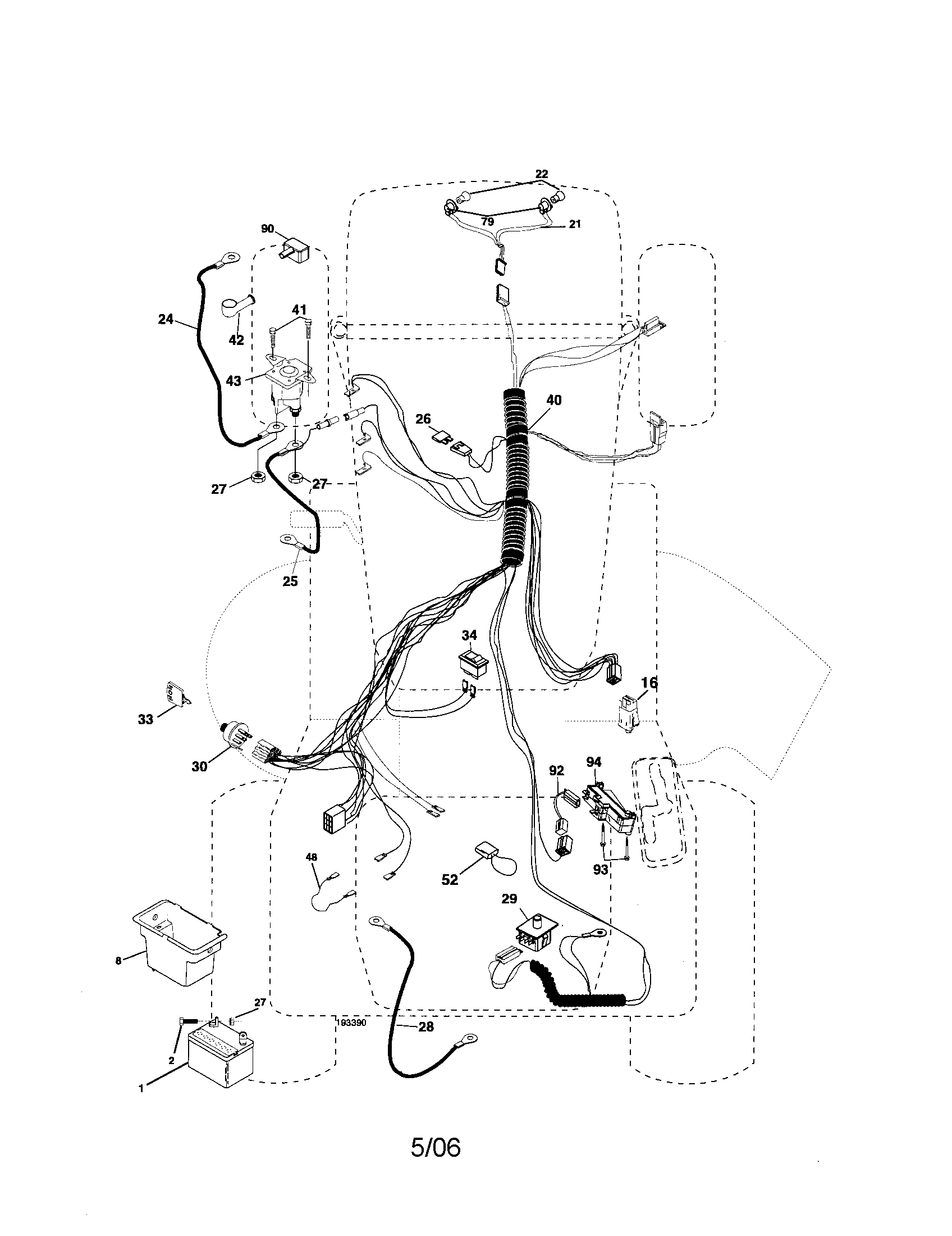 Poulan 96012003601 electrical diagram