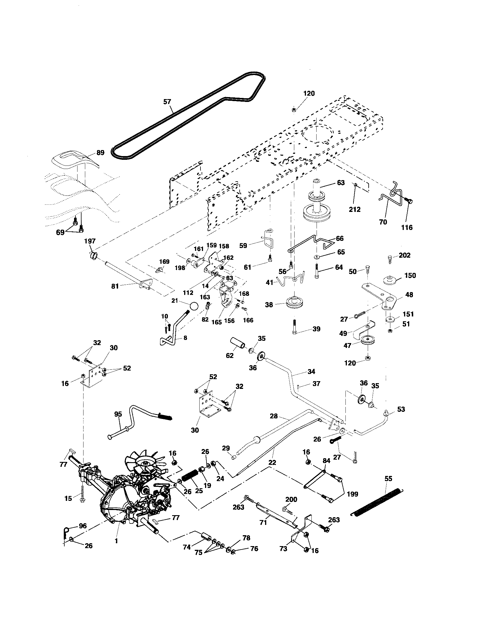Poulan 96012003601 drive diagram