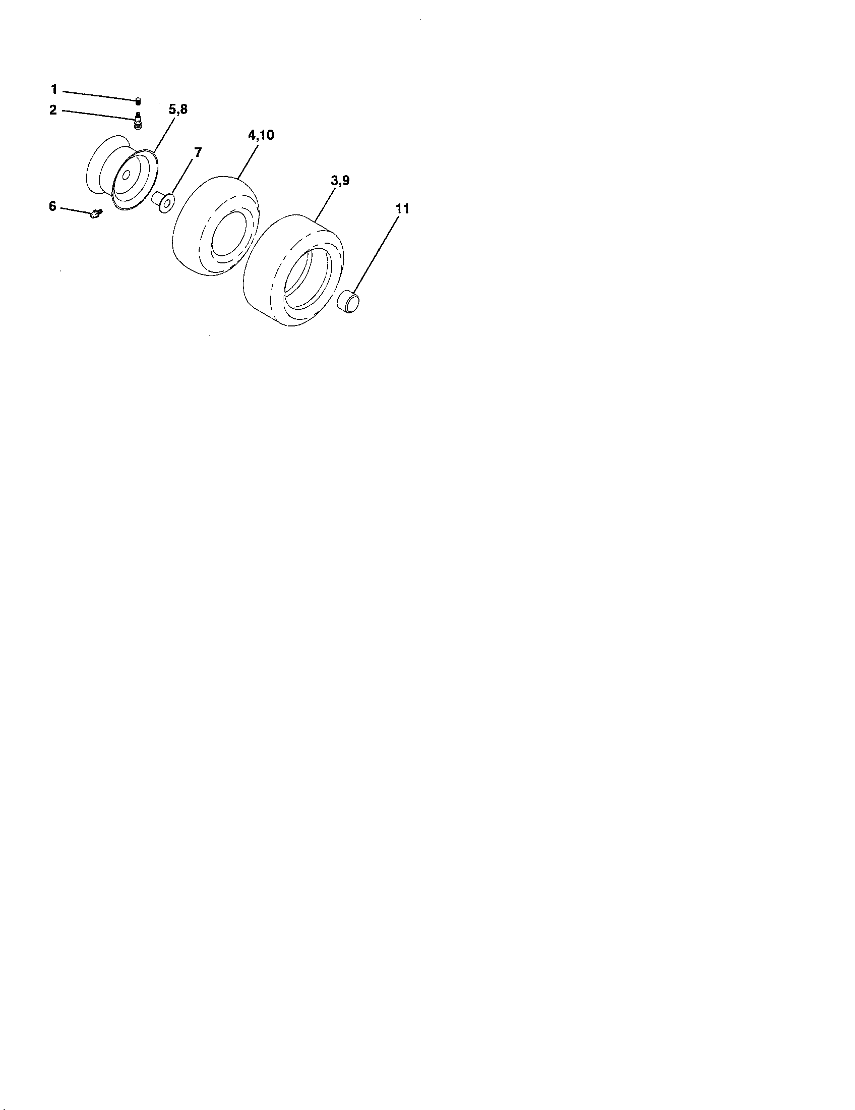 Poulan 96012003500 wheels and tires diagram