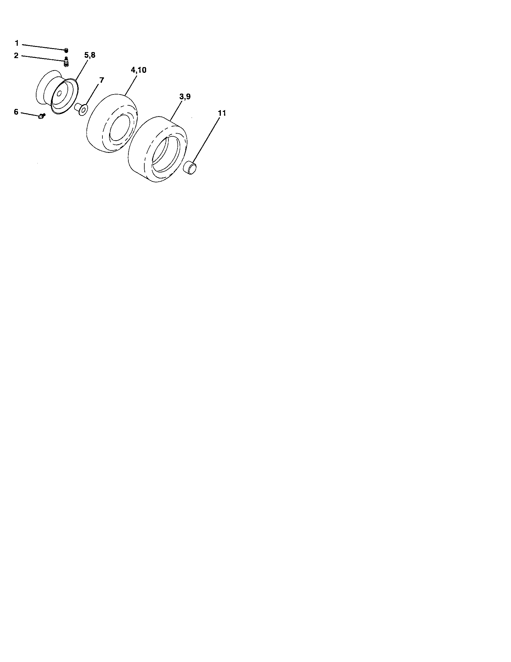 Poulan DB27H48YT wheels and tires diagram