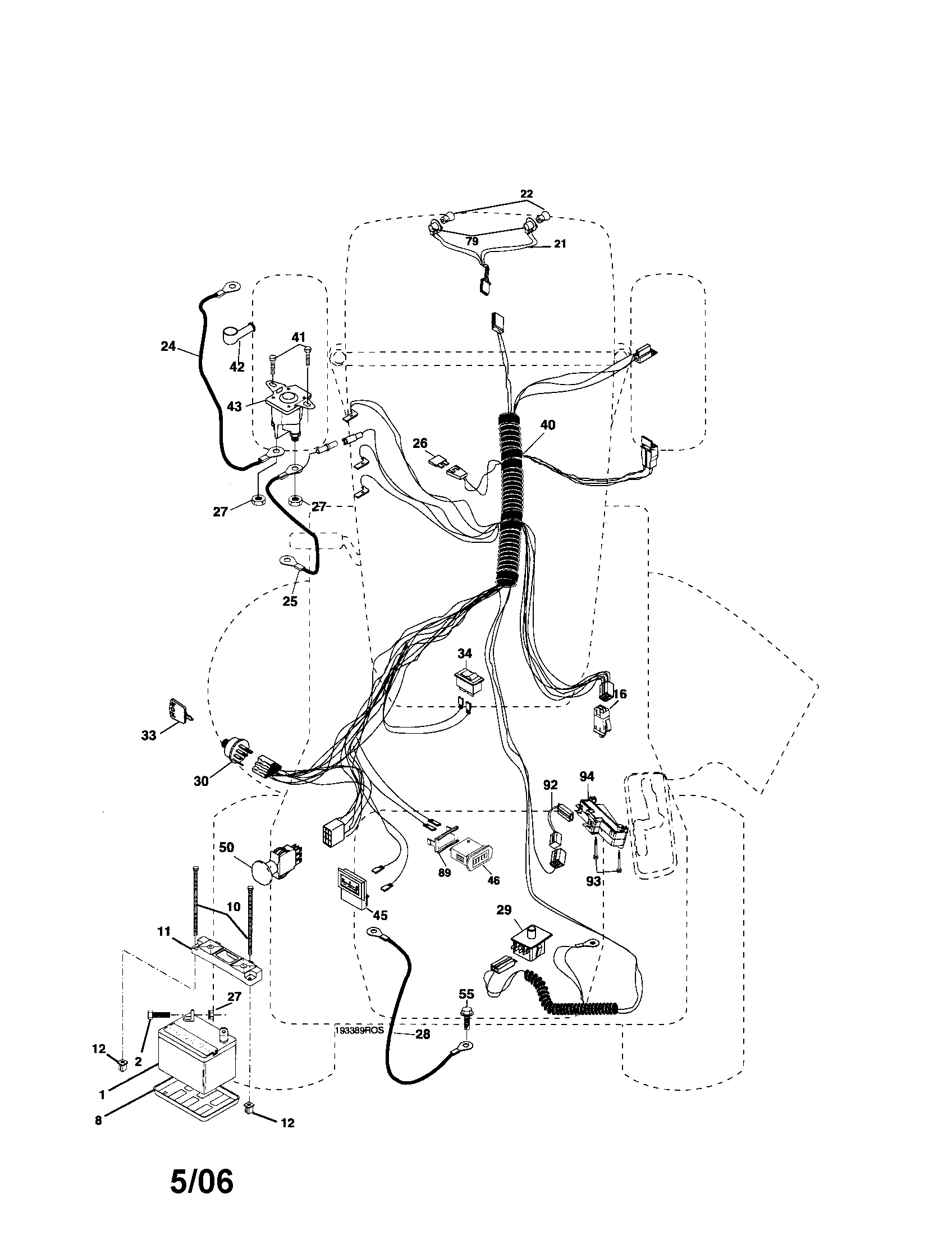 Poulan 96012003200 electrical diagram