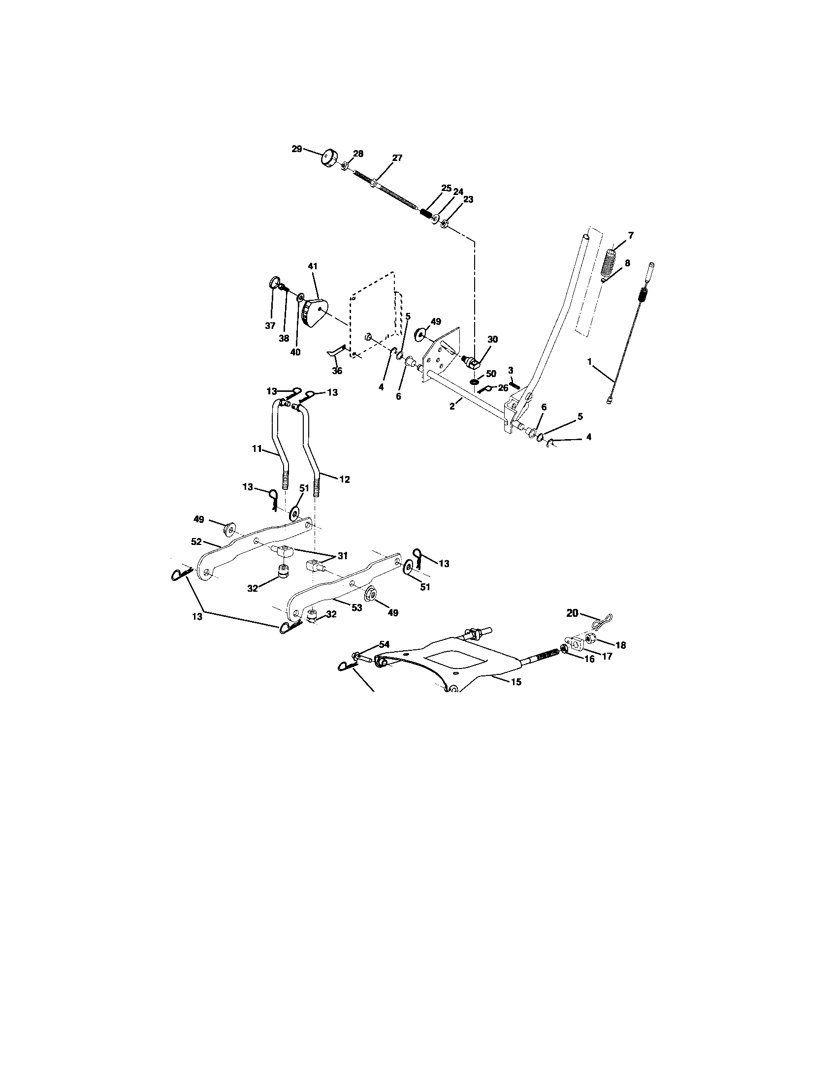 Poulan 96012003200 mower lift diagram