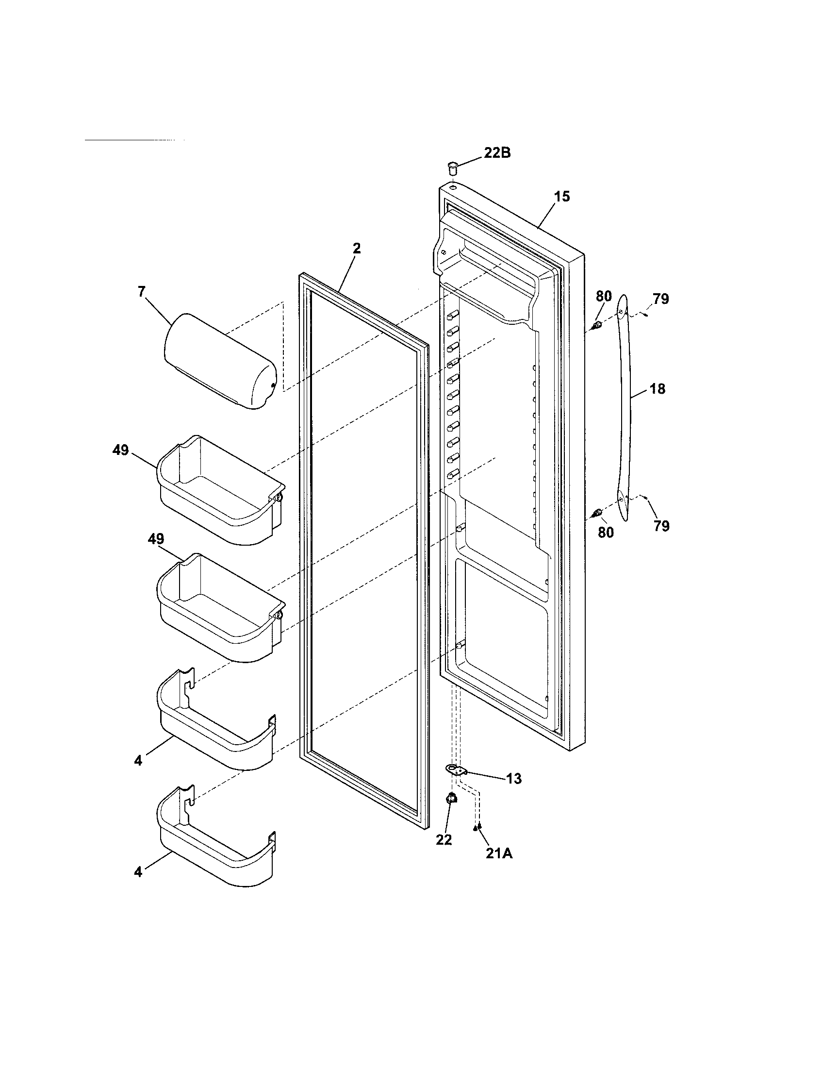 Kenmore 25356762600 refrigerator door diagram