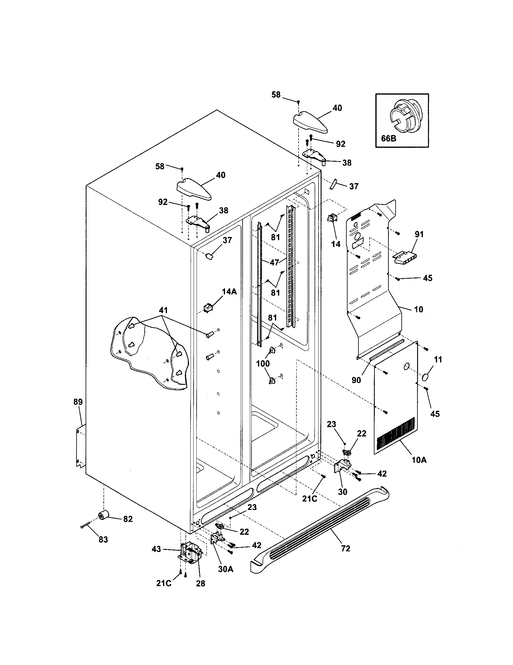 Kenmore 25356762600 cabinet diagram