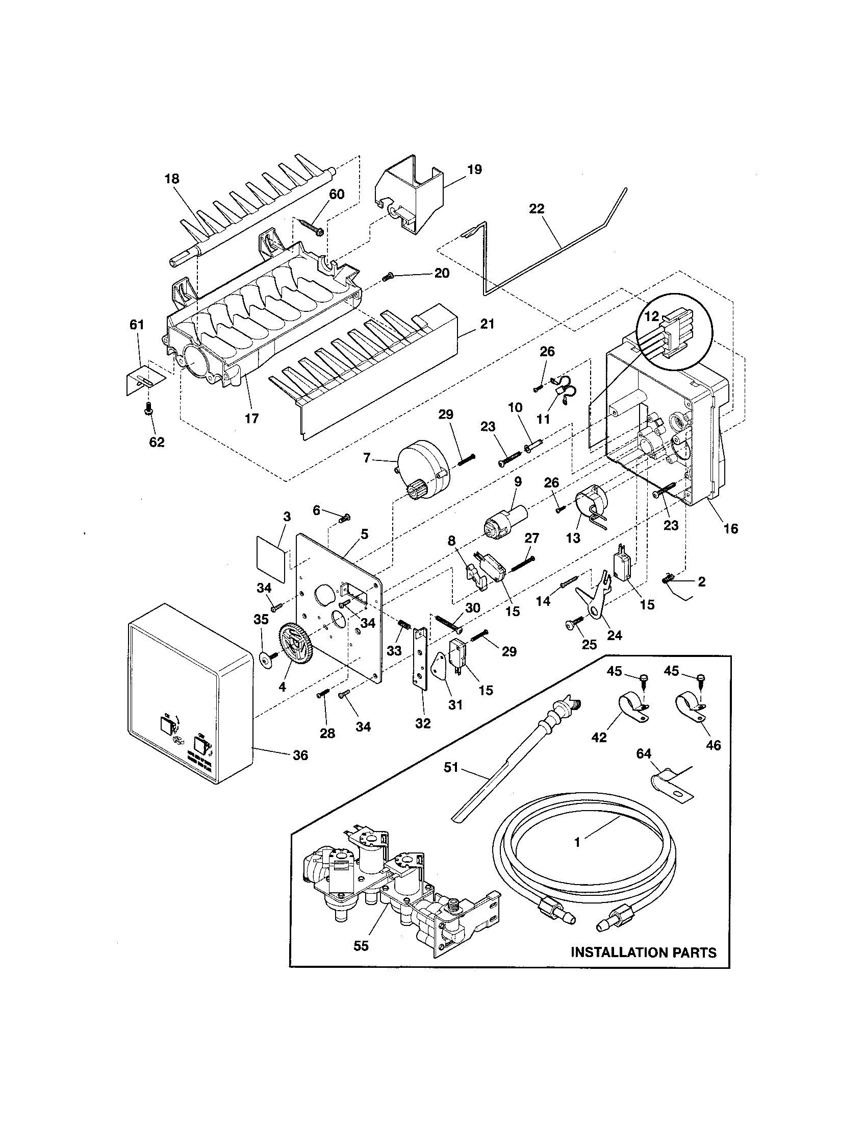Kenmore 25356762600 ice maker diagram