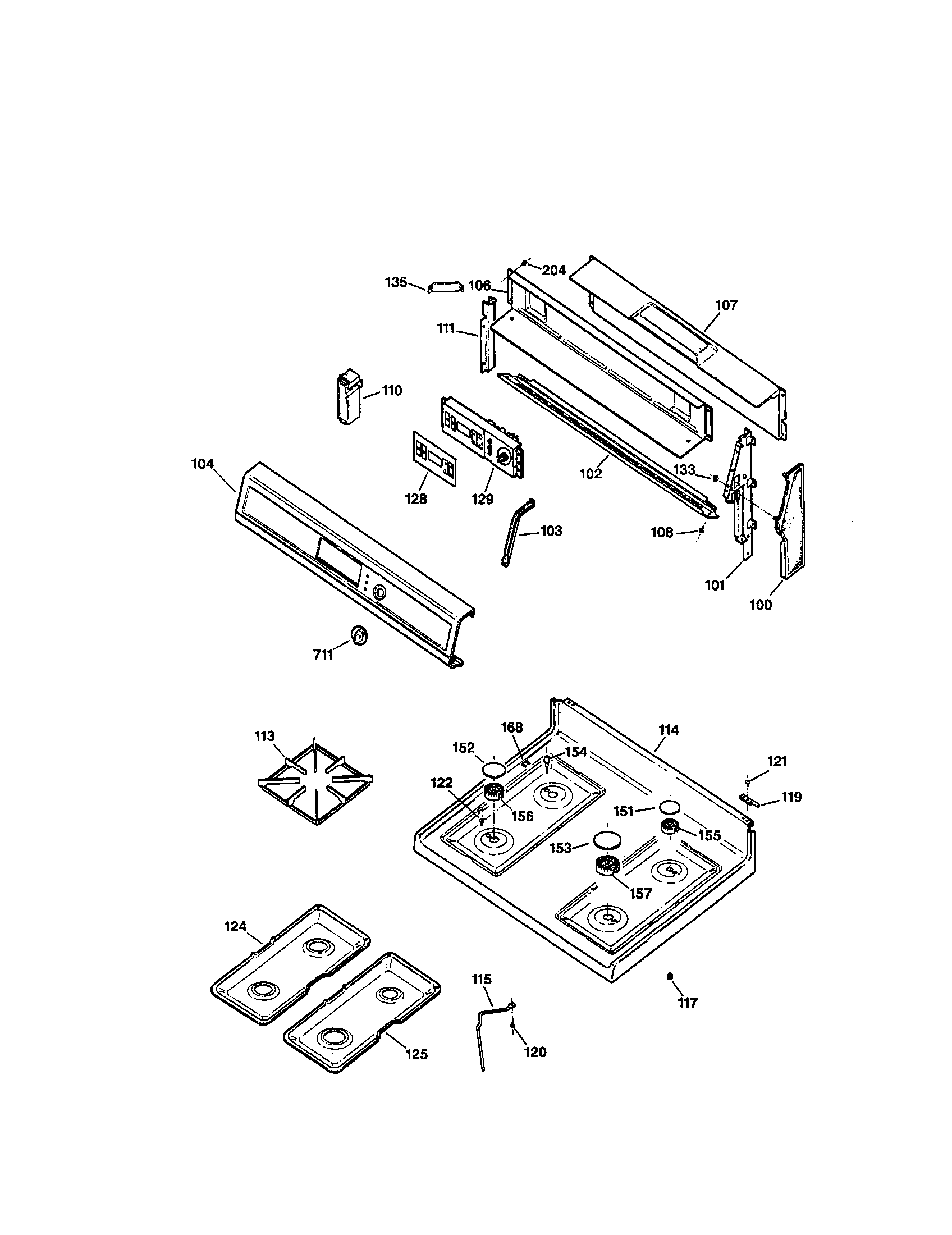Kenmore 36275576690 control panel and cooktop diagram