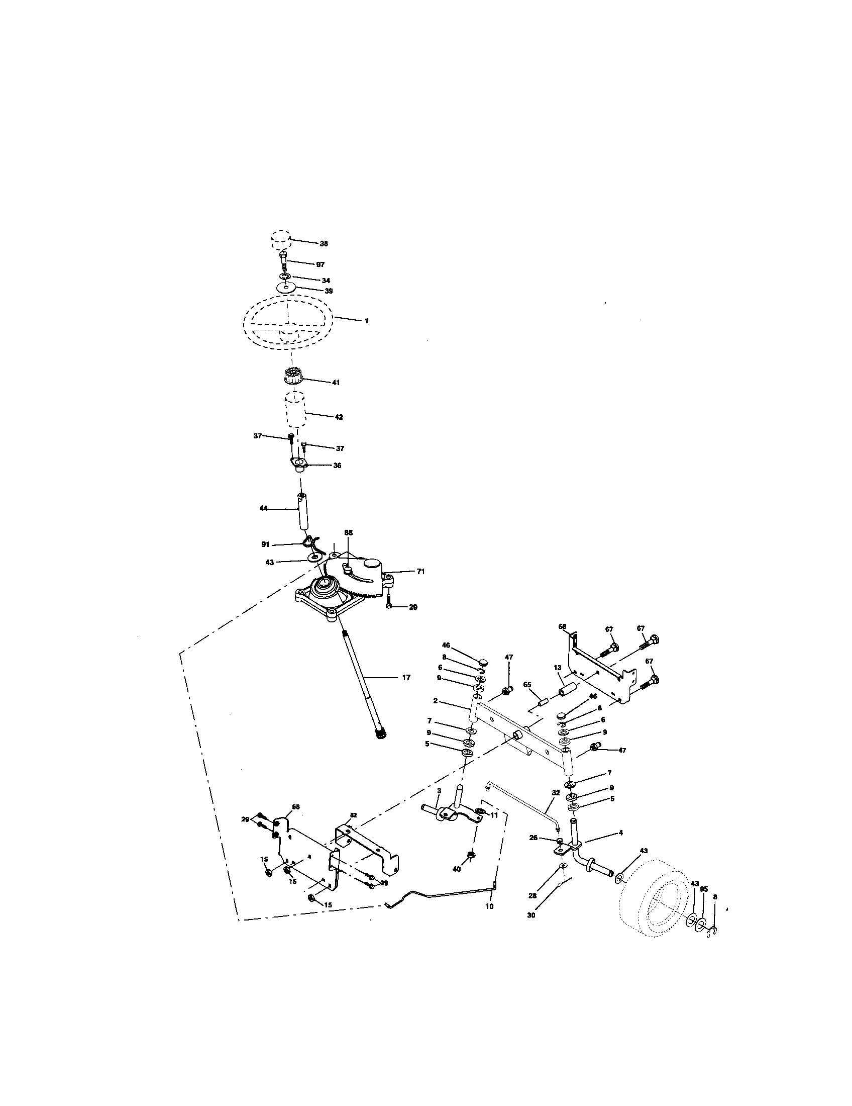 Southern States 96012002200 steering assembly diagram