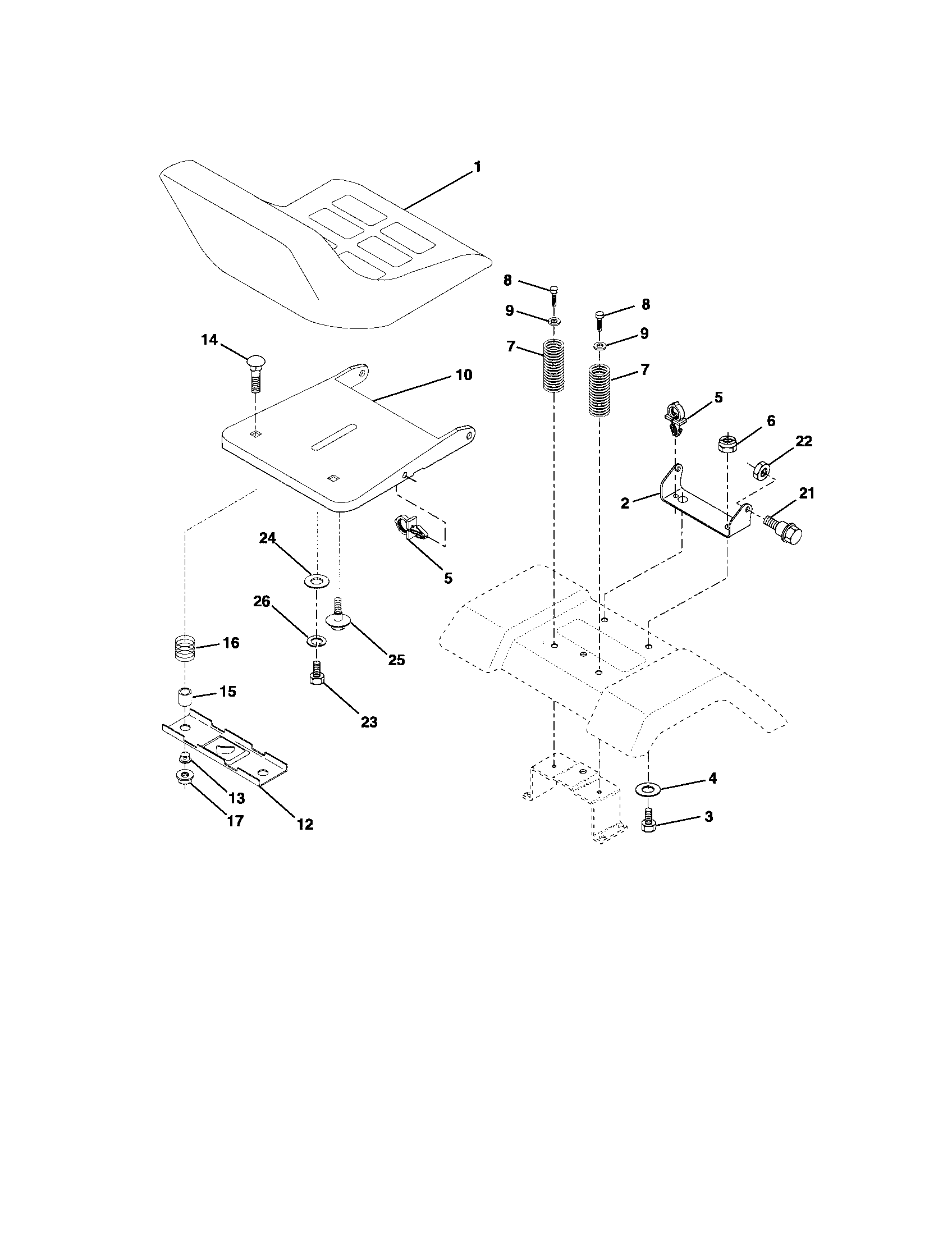 Southern States 96012002200 seat assembly diagram