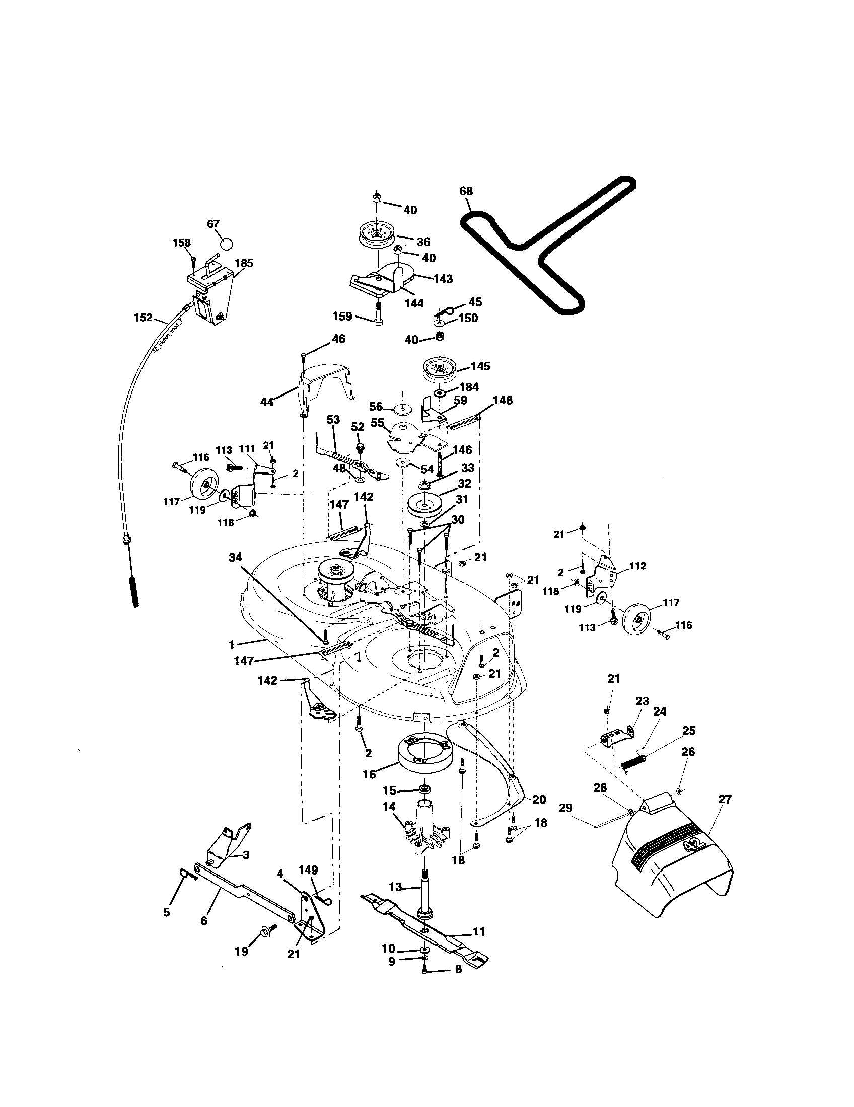 Southern States 96012002200 mower deck diagram