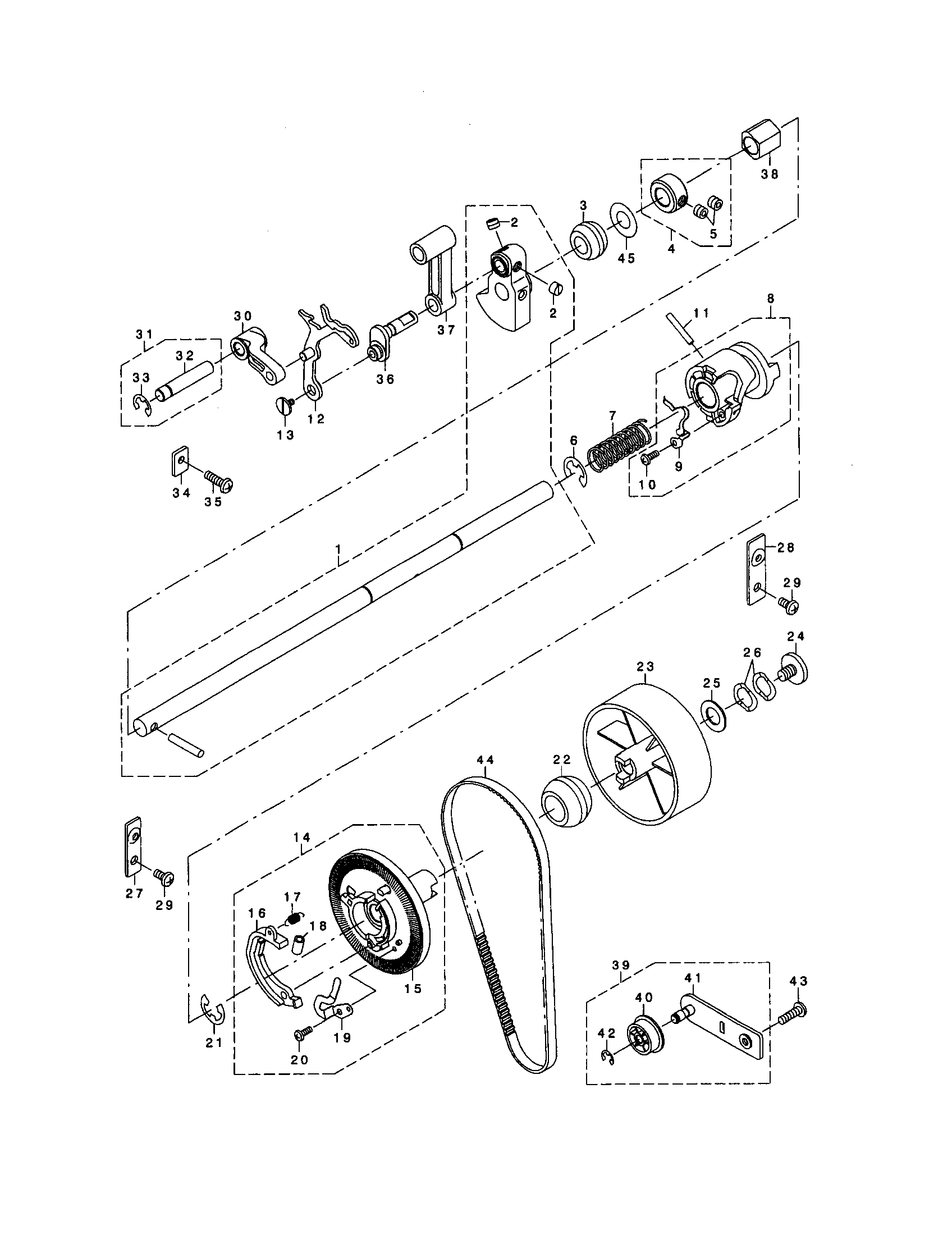 Singer XL-6000 main shaft/idler diagram
