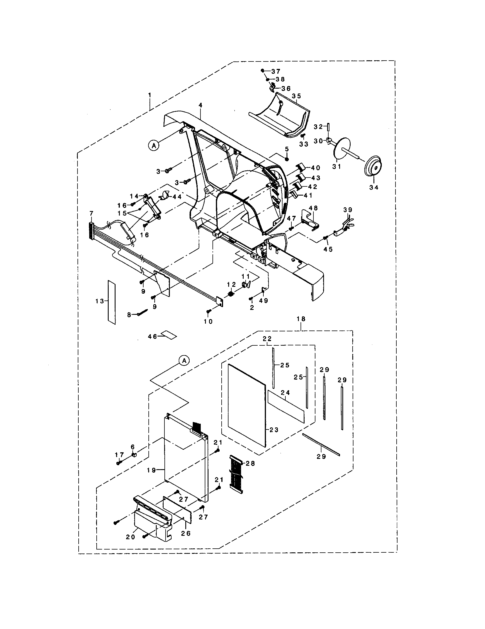 Singer XL-6000 front panel/lcd diagram