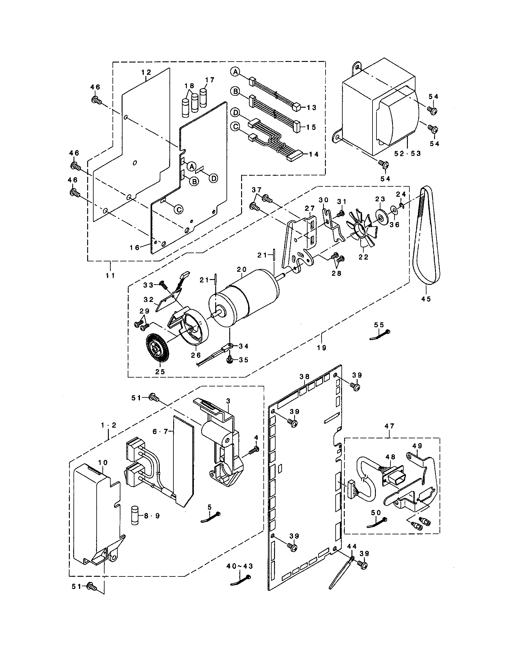 Singer XL-6000 power source/drive motor diagram