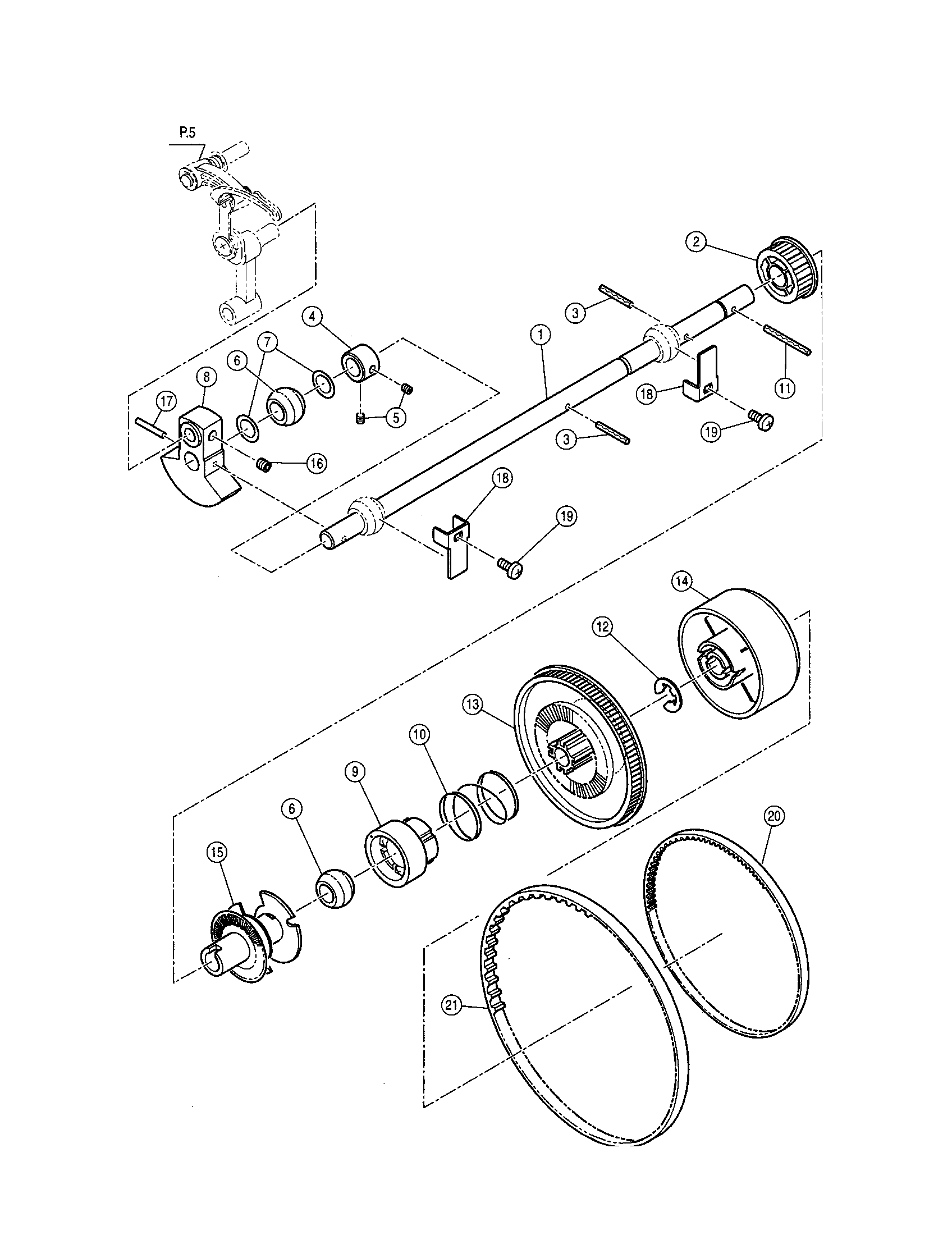 Singer 9920 upper shaft diagram