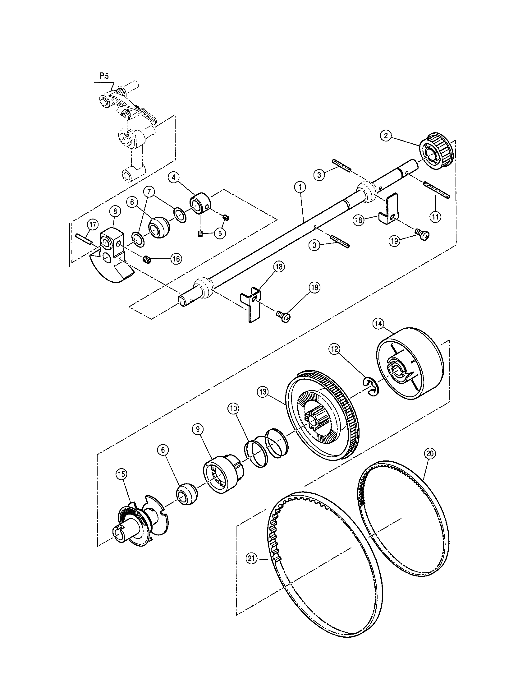 Singer 9910 upper shaft diagram