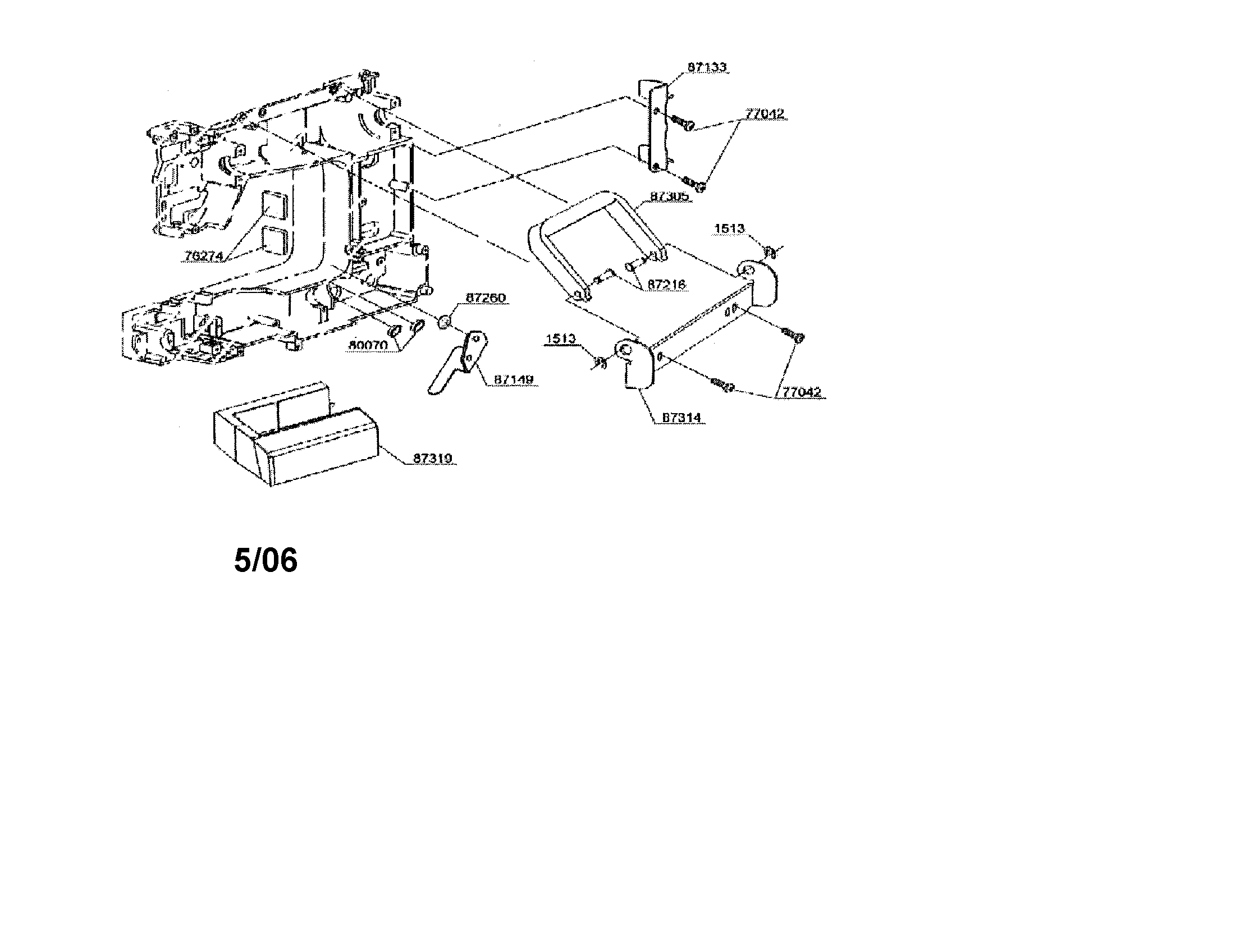Singer 7442CL accessory box diagram