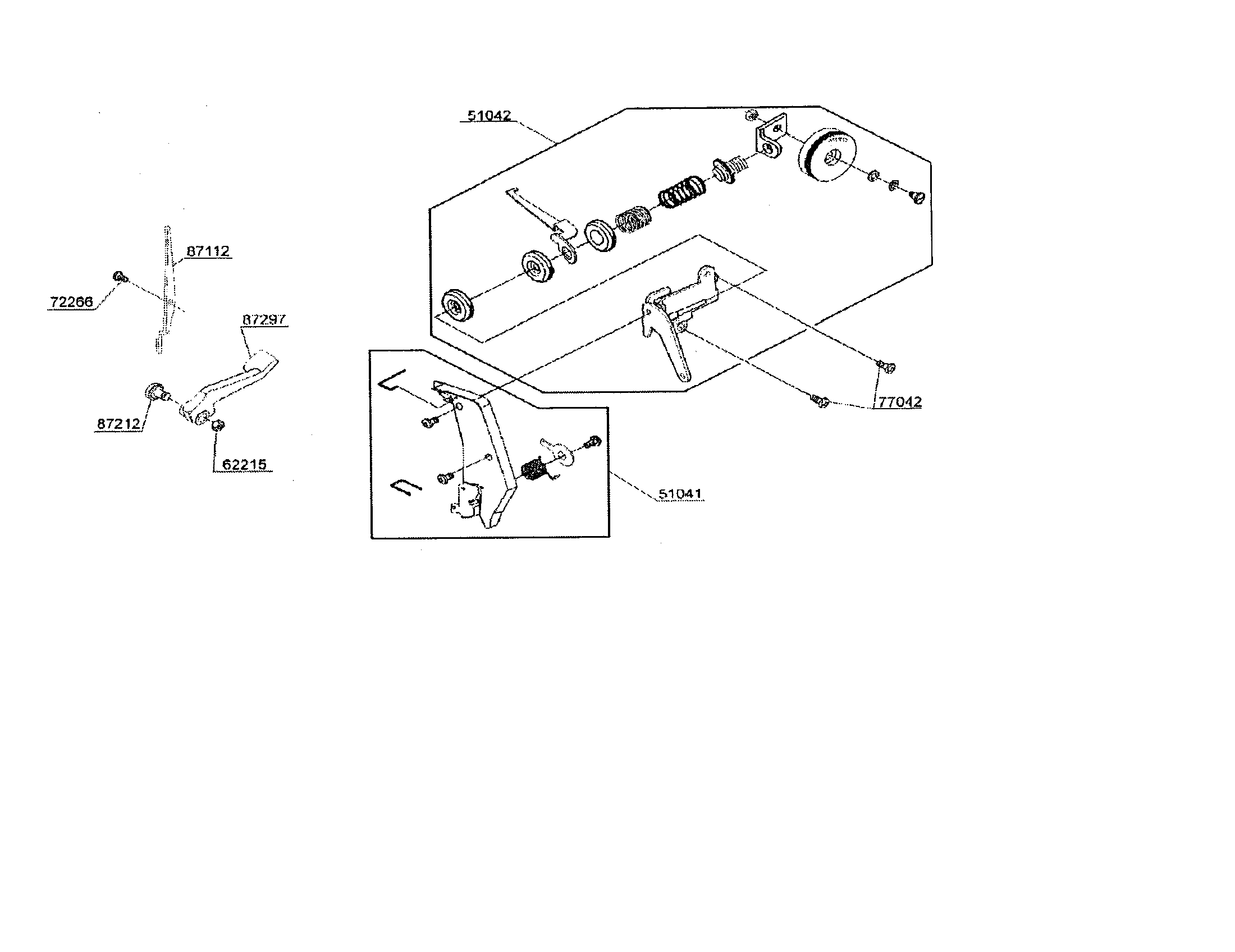 Singer 7442CL tension assembly/thread guide plate diagram