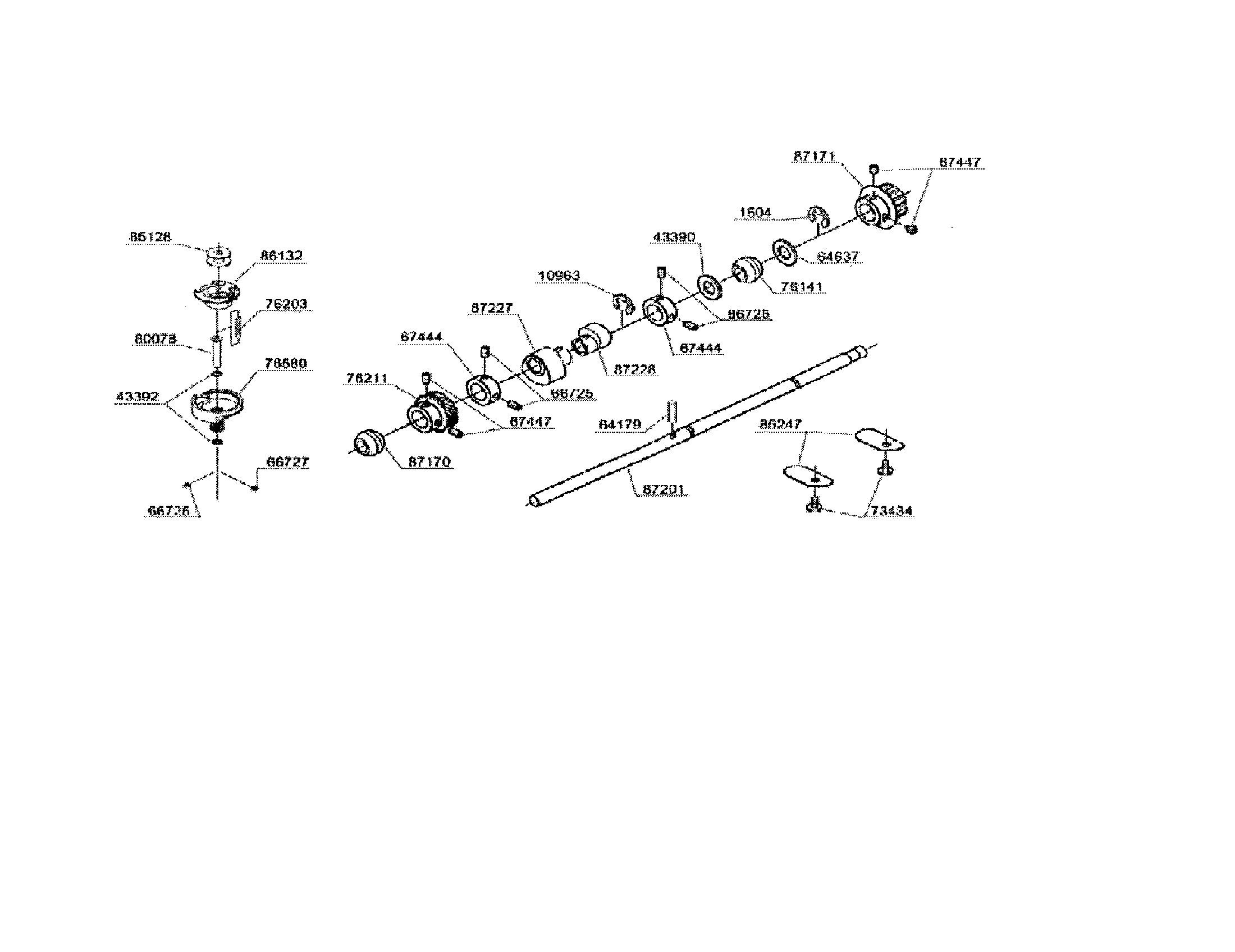 Singer 7442CL lower straight shaft diagram